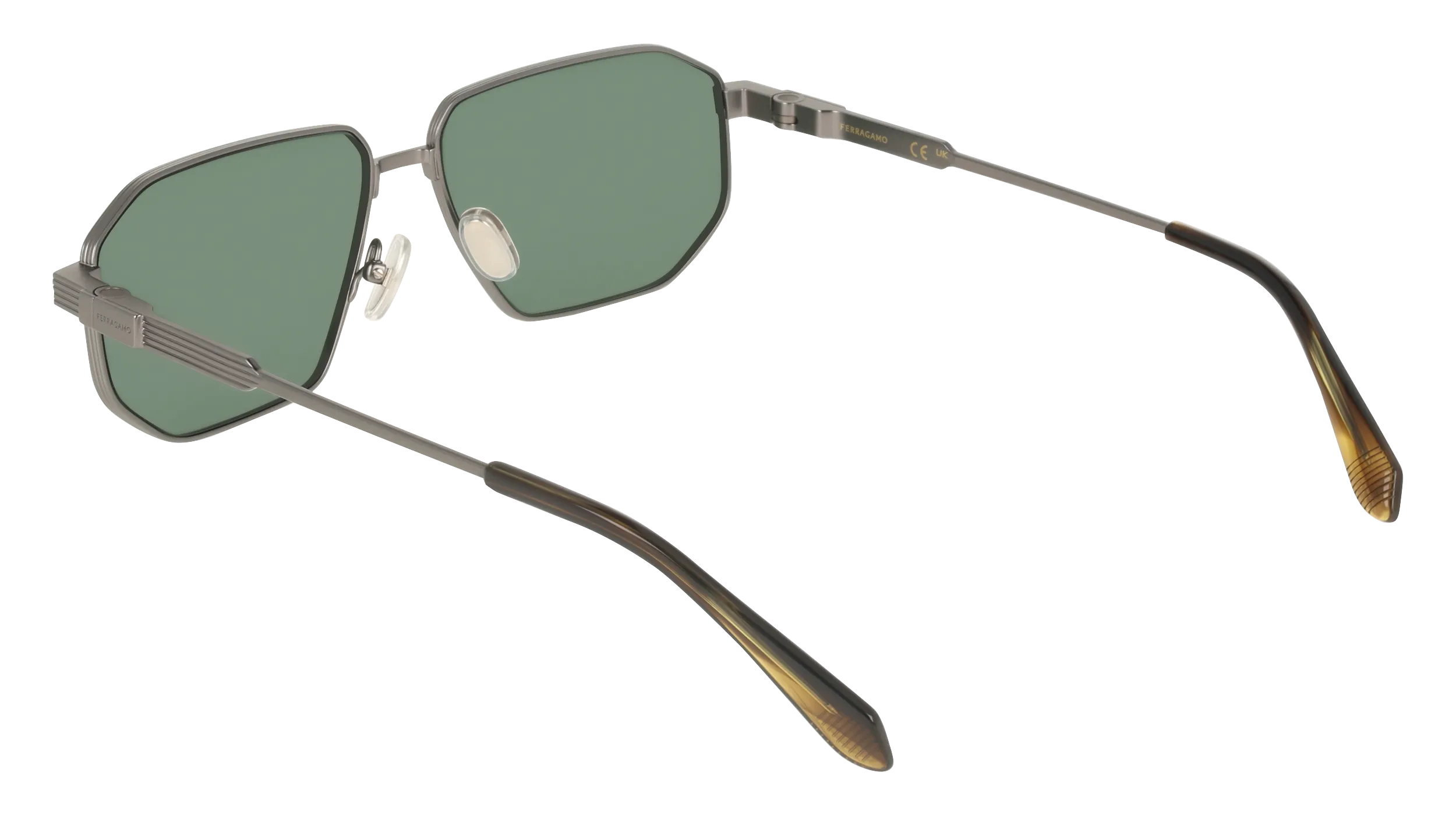 Ferragamo SF340S 071 Occhiali da sole Titanio Rutenio Squadrata Normale - immagine 4