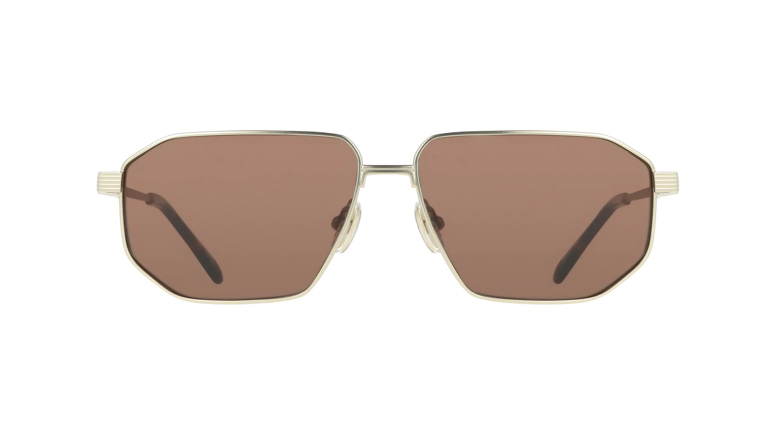 Ferragamo SF340S 710 Occhiali da sole Titanio Oro Marrone Squadrata Normale - immagine 2