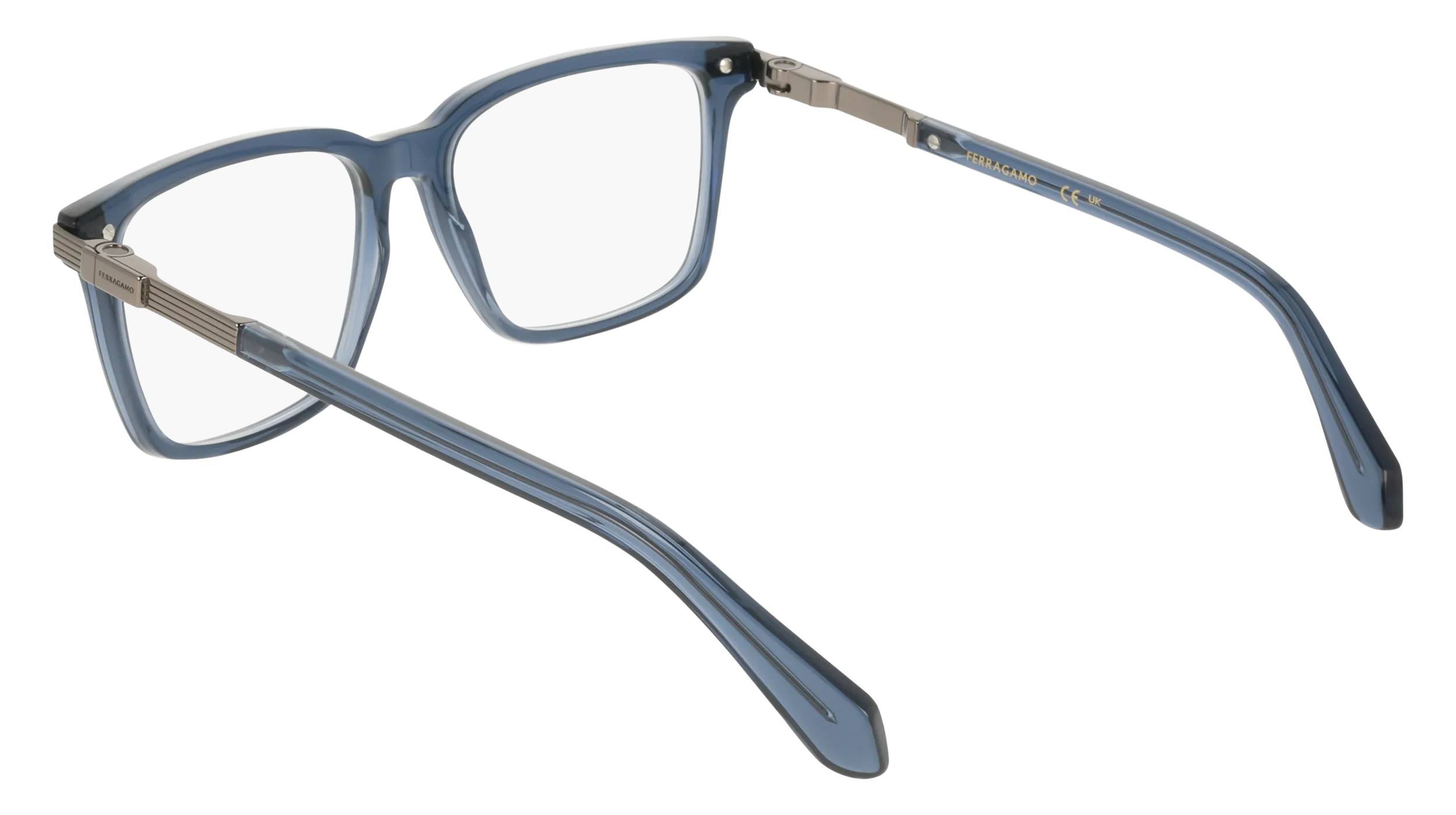 Ferragamo SF3065 438 Montature da vista Acetato Blu Squadrata Normale - immagine 4