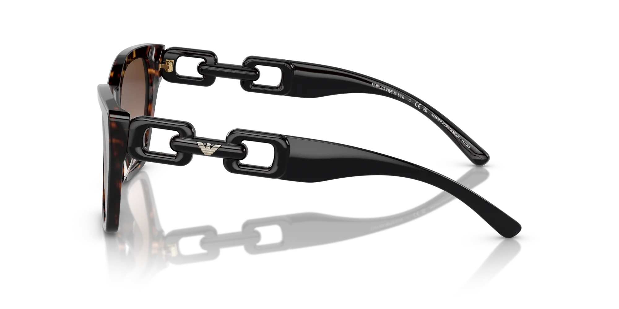 Emporio Armani EA4203U 502613 Occhiali da sole Acetato Tartaruga Marrone Cat Eye Normale Sfumato - immagine 4
