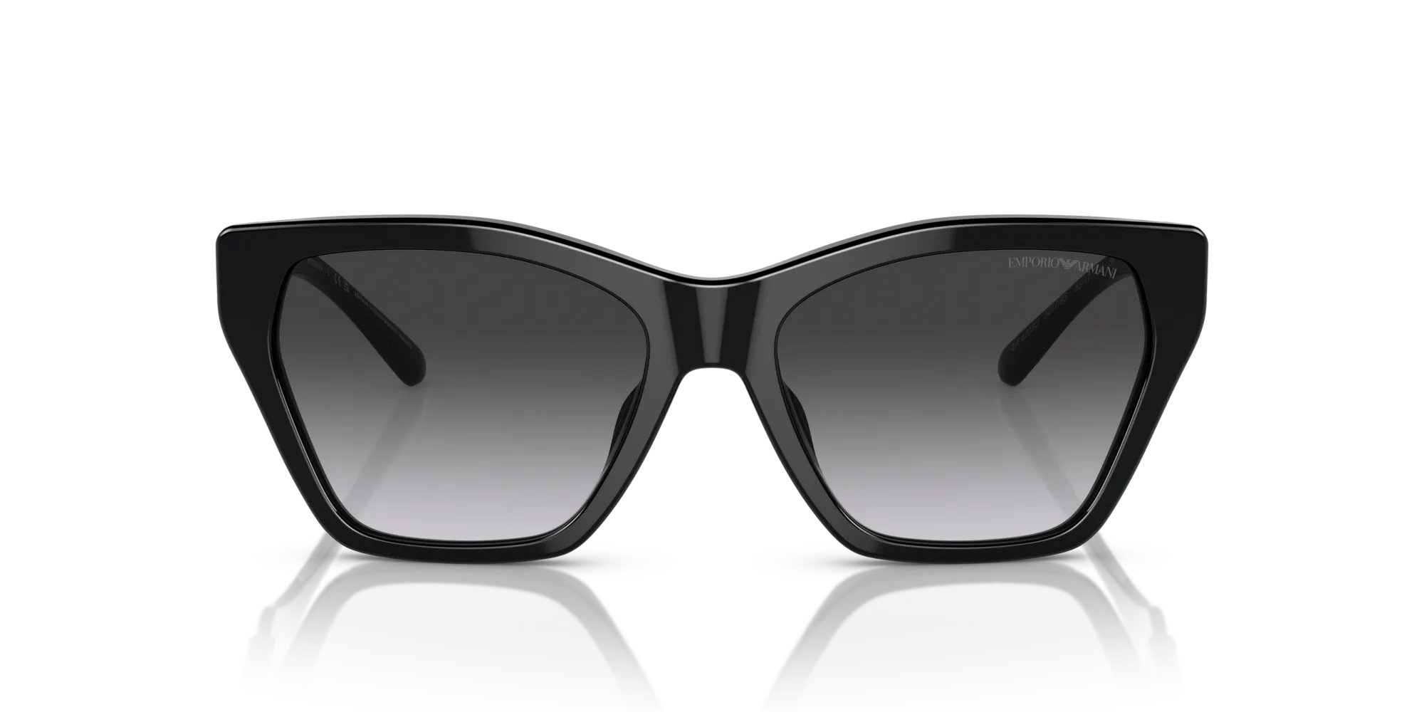 Emporio Armani EA4203U 50178G Occhiali da sole Acetato Nero Grigio Cat Eye Normale Sfumato - immagine 3