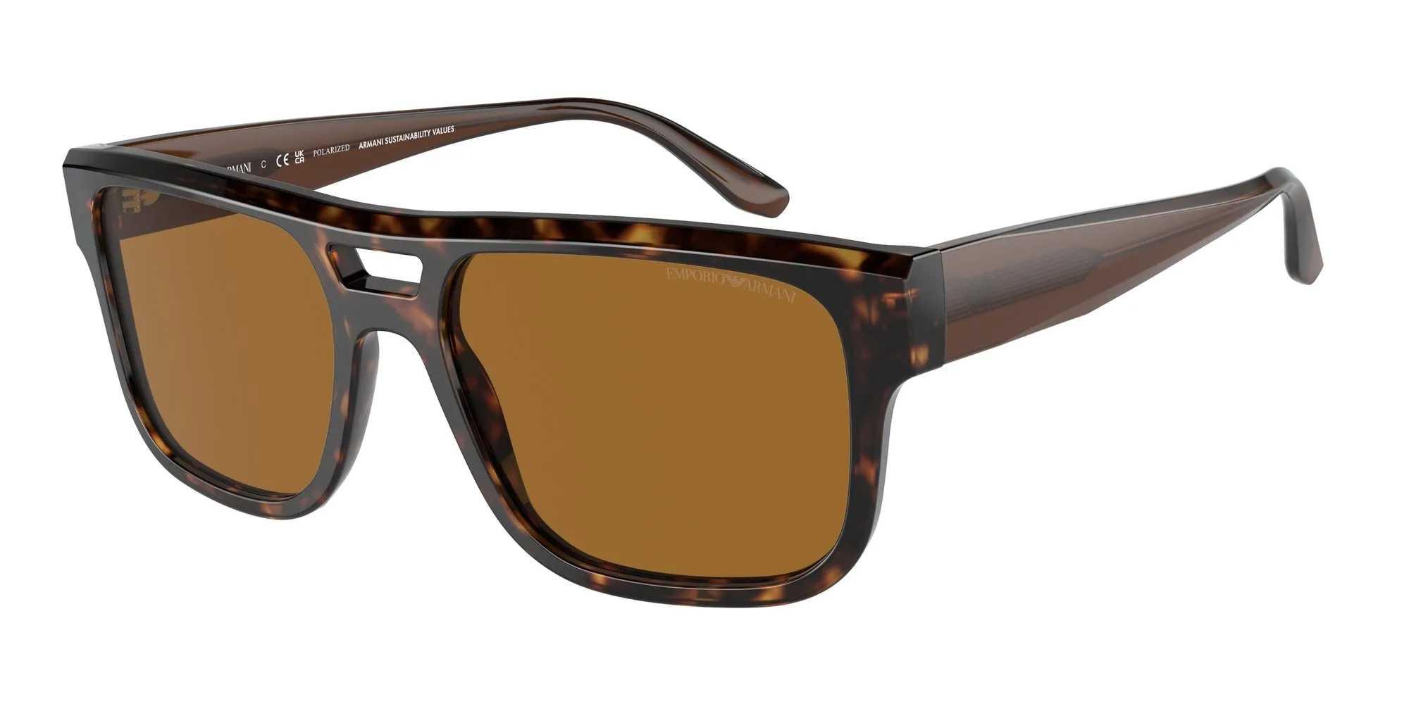 Emporio Armani EA4197 587983 Occhiali da sole Acetato Tartaruga Marrone Pillow Polarizzata - immagine 1