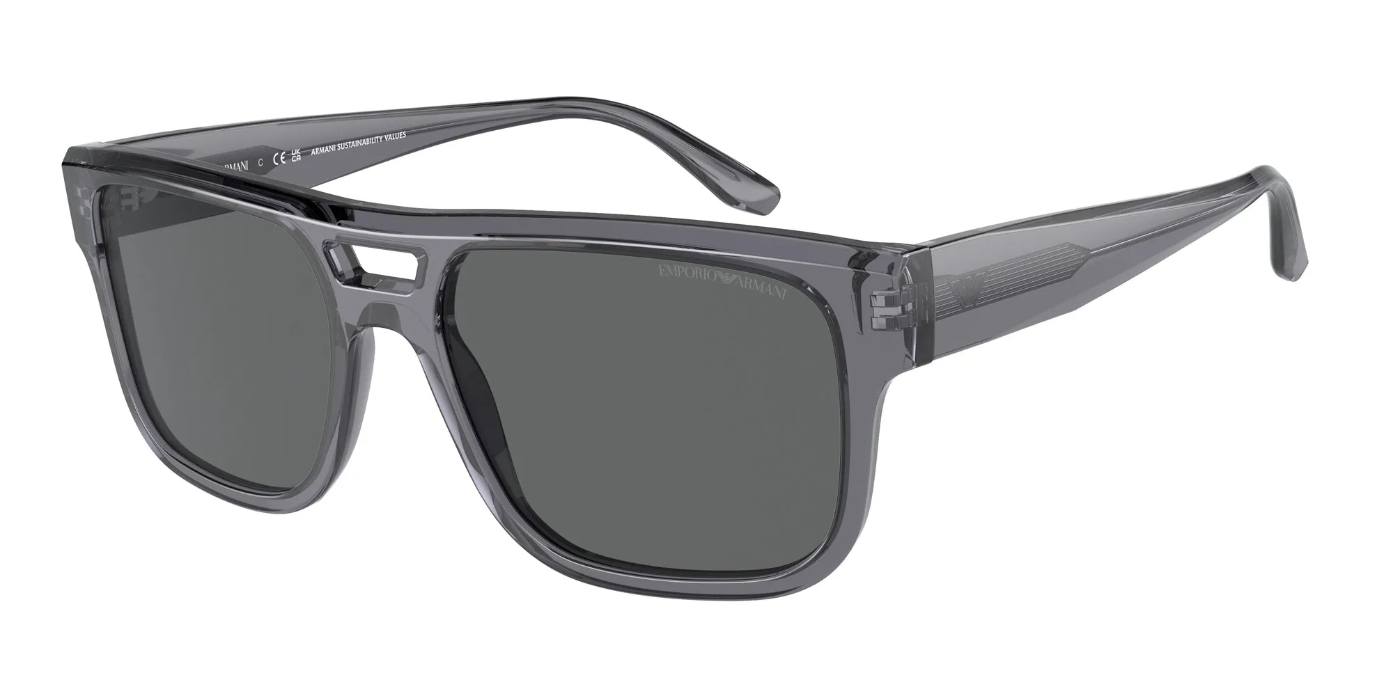Emporio Armani EA4197 502987 Occhiali da sole Acetato Grigio Grigio Pillow Normale - immagine 1
