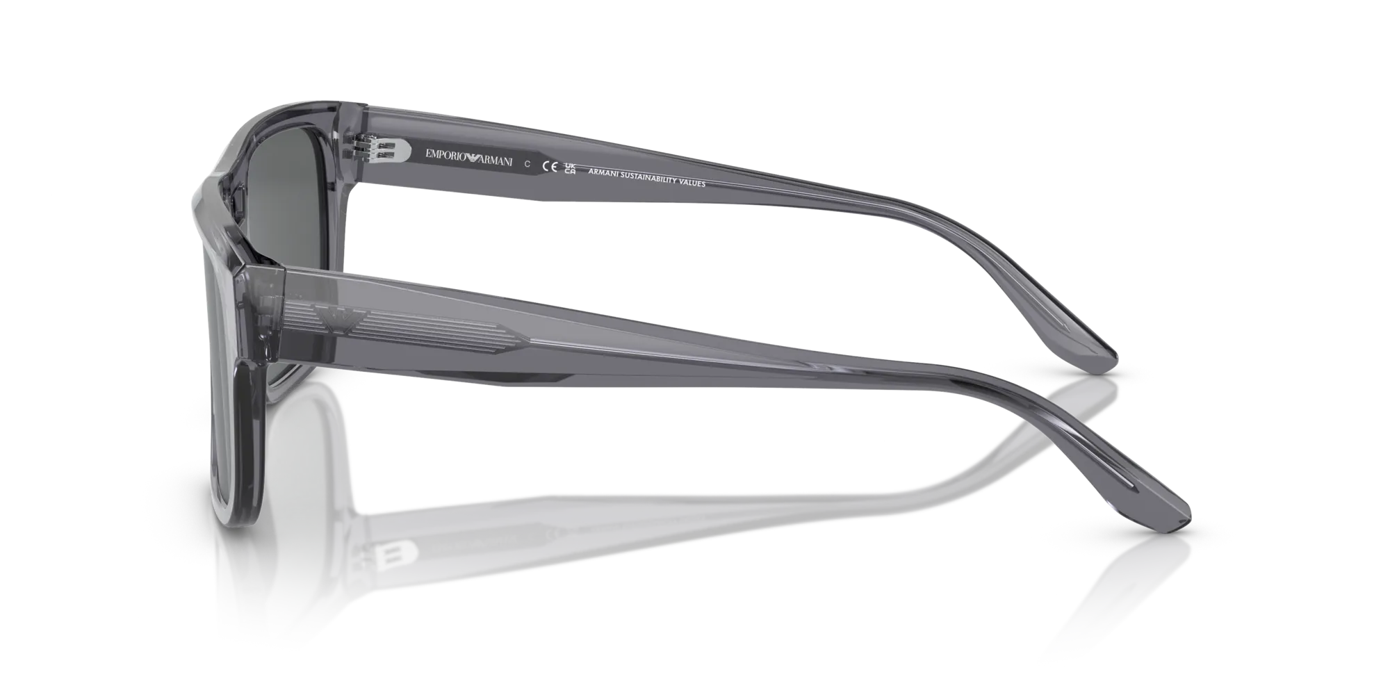 Emporio Armani EA4197 502987 Occhiali da sole Acetato Grigio Grigio Pillow Normale - immagine 4