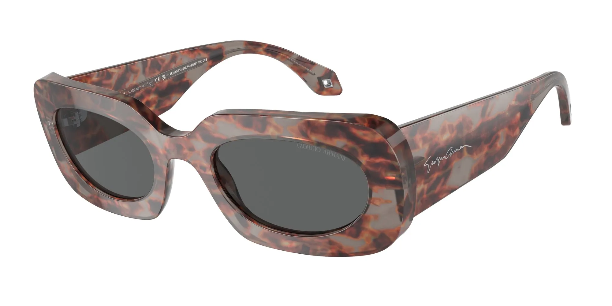 Giorgio Armani AR8182 5976B1 Occhiali da sole Acetato Tartaruga Grigio Squadrata Normale - immagine 1