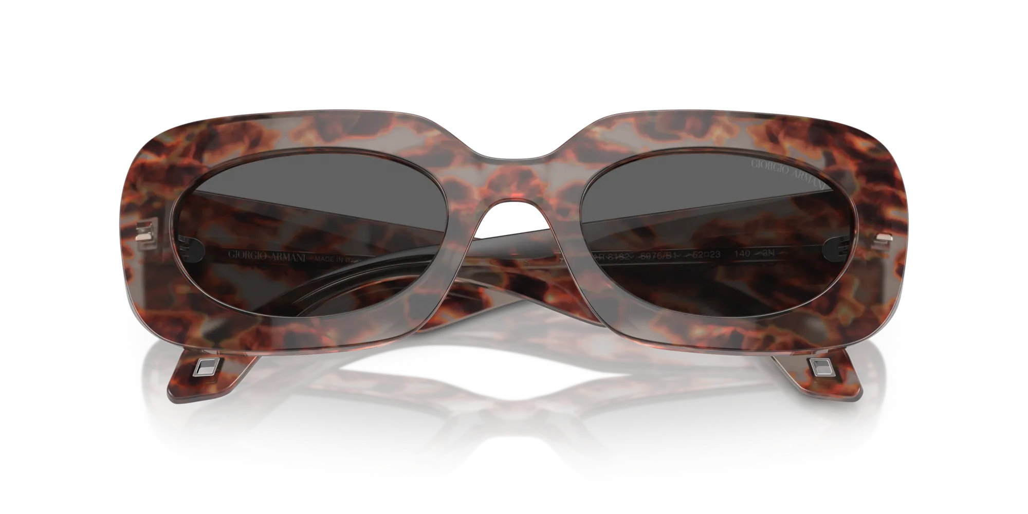 Giorgio Armani AR8182 5976B1 Occhiali da sole Acetato Tartaruga Grigio Squadrata Normale - immagine 2