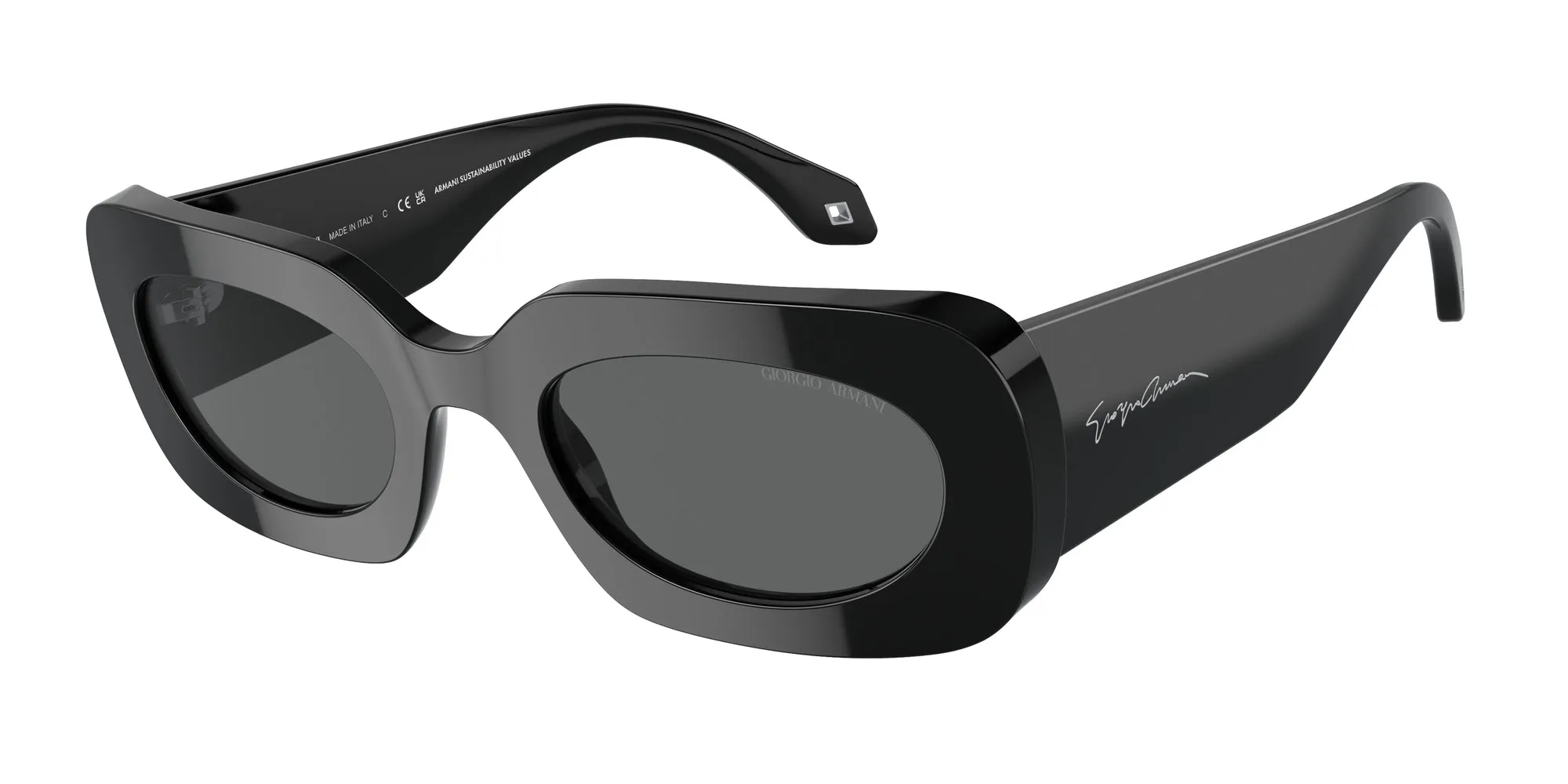 Giorgio Armani AR8182 5875B1 Occhiali da sole Acetato Nero Grigio Squadrata Normale - immagine 1