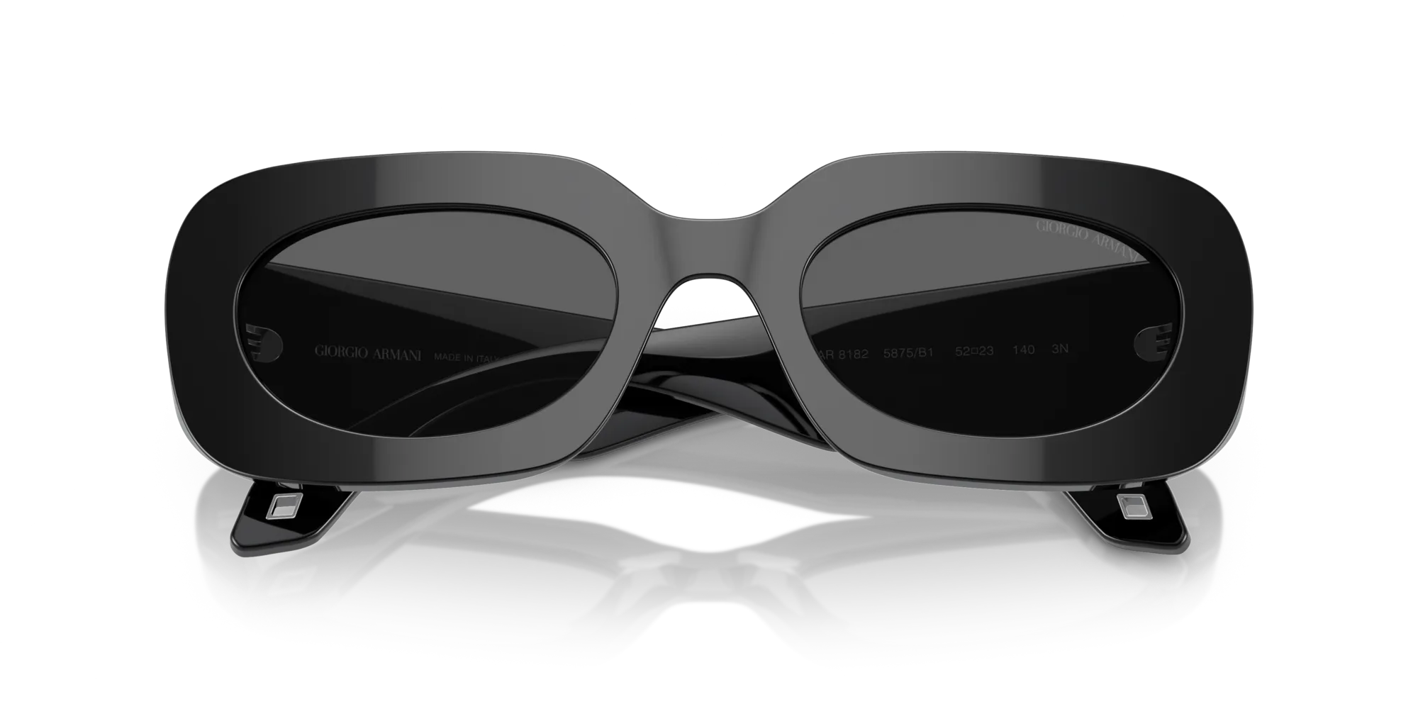 Giorgio Armani AR8182 5875B1 Occhiali da sole Acetato Nero Grigio Squadrata Normale - immagine 2