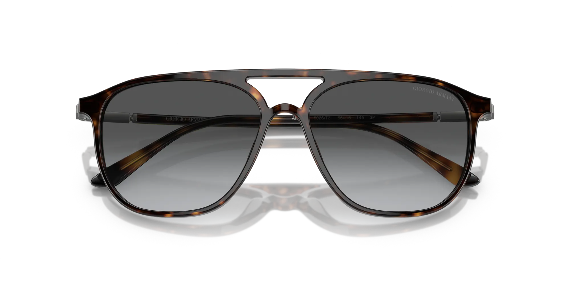 Giorgio Armani AR8179 5026T3 Occhiali da sole Acetato Tartaruga Grigio Pilot Polarizzata Sfumato - immagine 2
