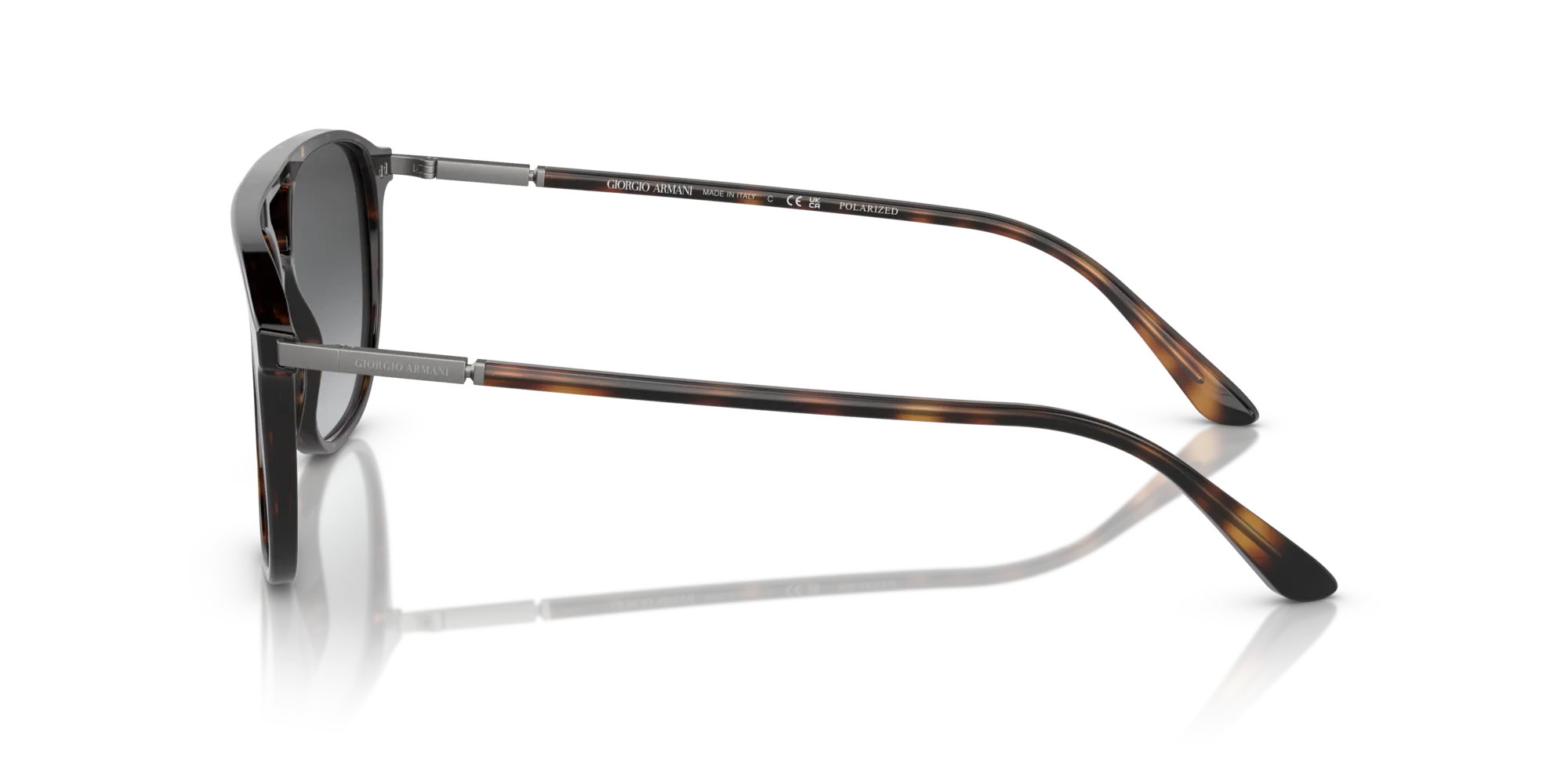 Giorgio Armani AR8179 5026T3 Occhiali da sole Acetato Tartaruga Grigio Pilot Polarizzata Sfumato - immagine 4