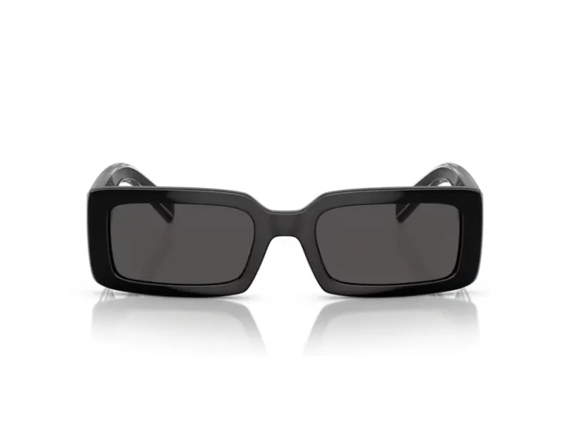 Dolce & Gabbana DG6187 501/87 Occhiali da sole Iniettato Nero Grigio Squadrata Normale - immagine 2