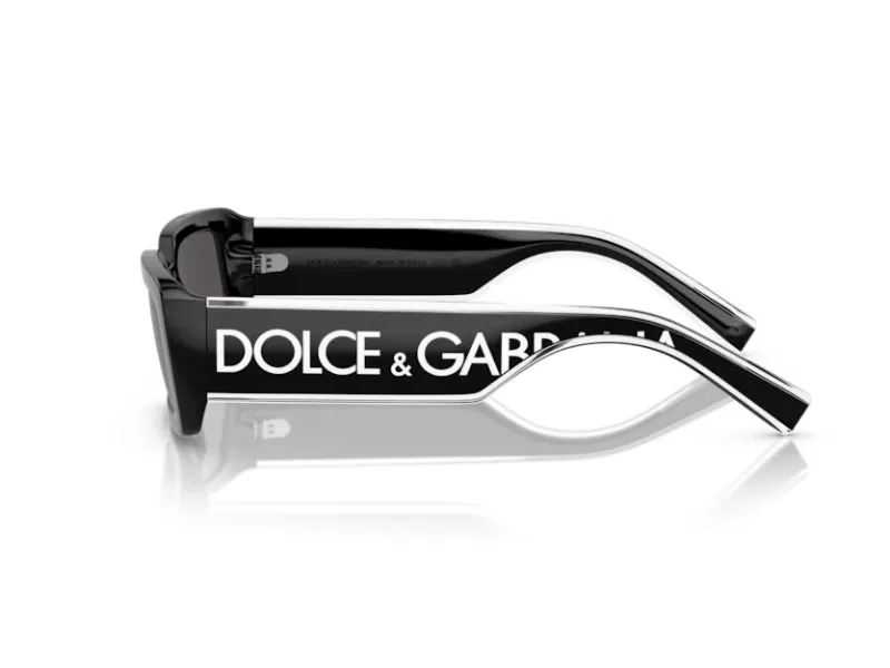 Dolce & Gabbana DG6187 501/87 Occhiali da sole Iniettato Nero Grigio Squadrata Normale - immagine 4