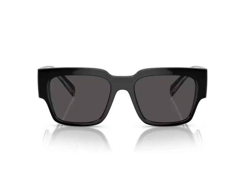 Dolce & Gabbana DG6184 501/87 Occhiali da sole Iniettato Nero Grigio Squadrata Normale - immagine 2