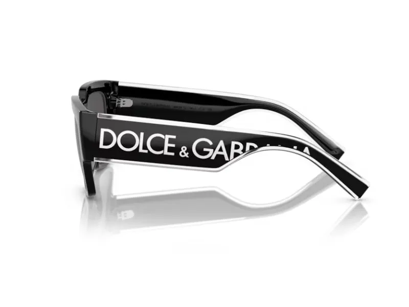 Dolce & Gabbana DG6184 501/87 Occhiali da sole Iniettato Nero Grigio Squadrata Normale - immagine 4