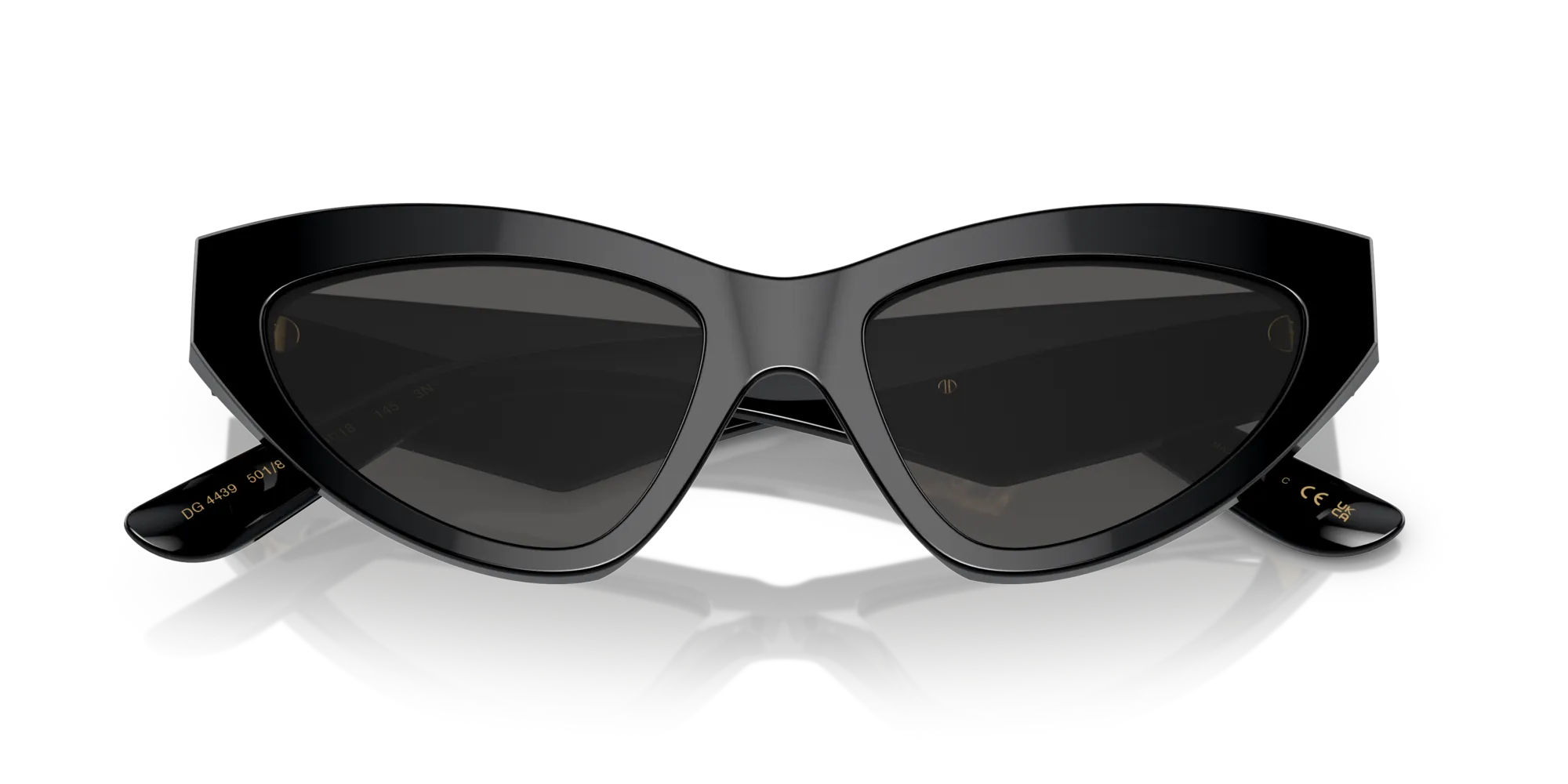 Dolce & Gabbana DG4439 501/87 Occhiali da sole Acetato Nero Grigio Cat Eye Normale - immagine 2