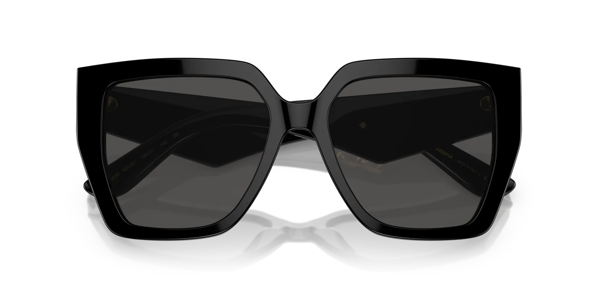 Dolce & Gabbana DG4438 501/87 Occhiali da sole Acetato Nero Grigio Squadrata Normale - immagine 2