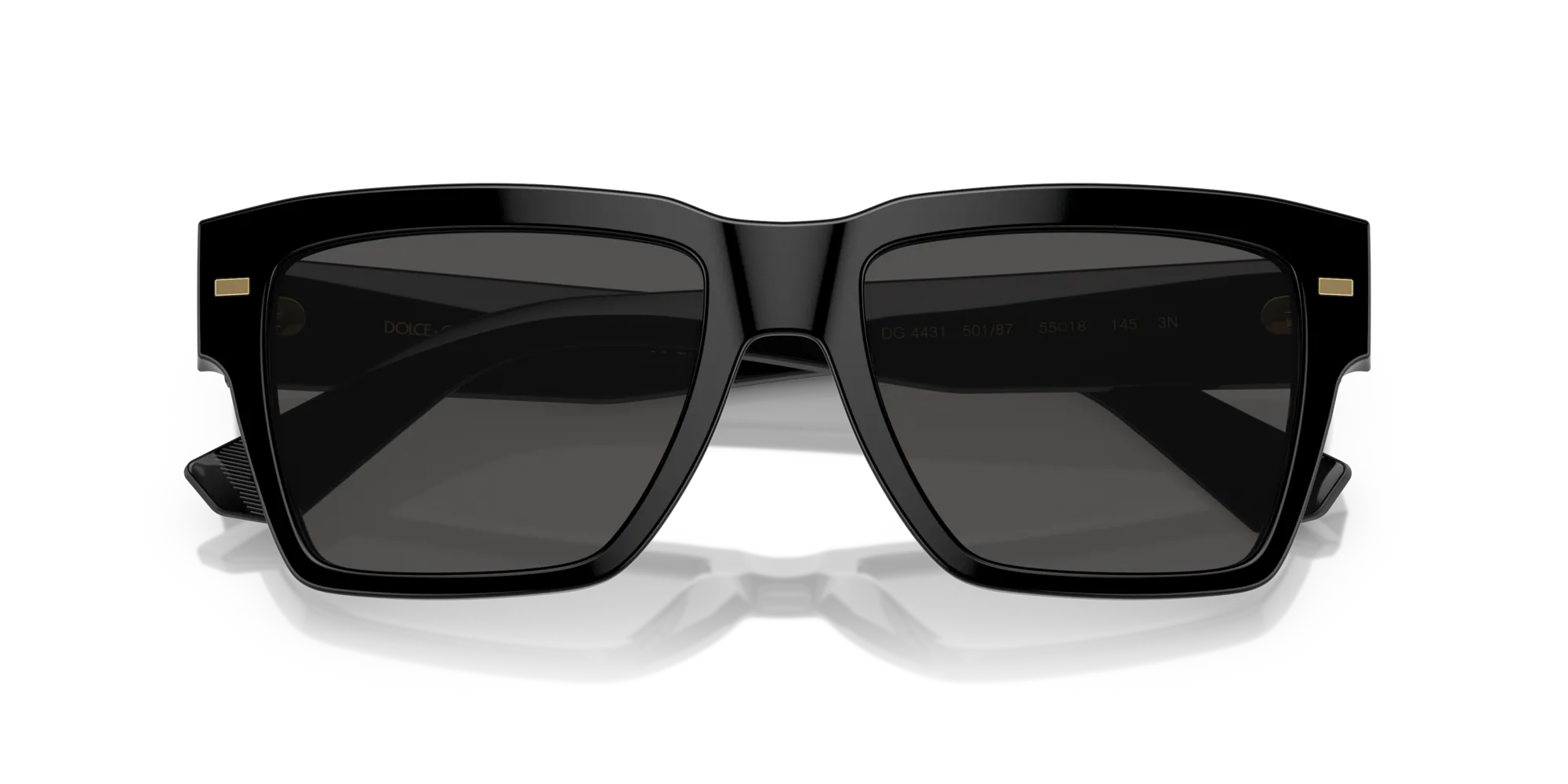Dolce & Gabbana DG4431 501/87 Occhiali da sole Acetato Nero Grigio Squadrata Normale - immagine 2
