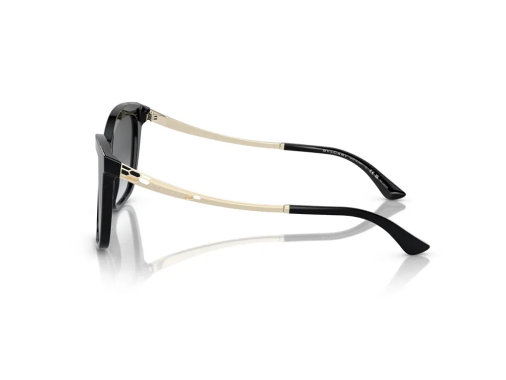 Bulgari BV8257 501/T3 Occhiali da sole outlet Acetato Nero Grigio Cat Eye Polarizzata Sfumato - immagine 3