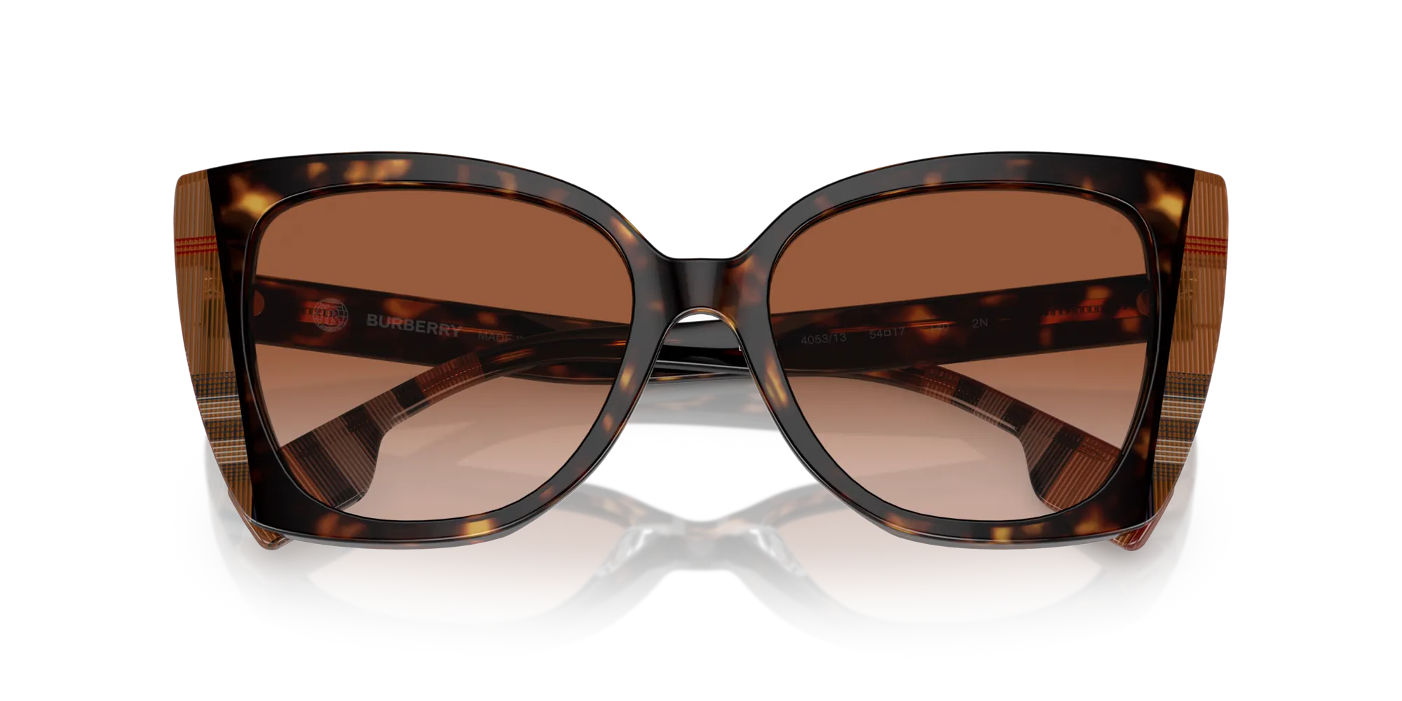 Burberry BE4393 MERYL 405313 Occhiali da sole Acetato Marrone Marrone Cat Eye Normale Sfumato - immagine 2