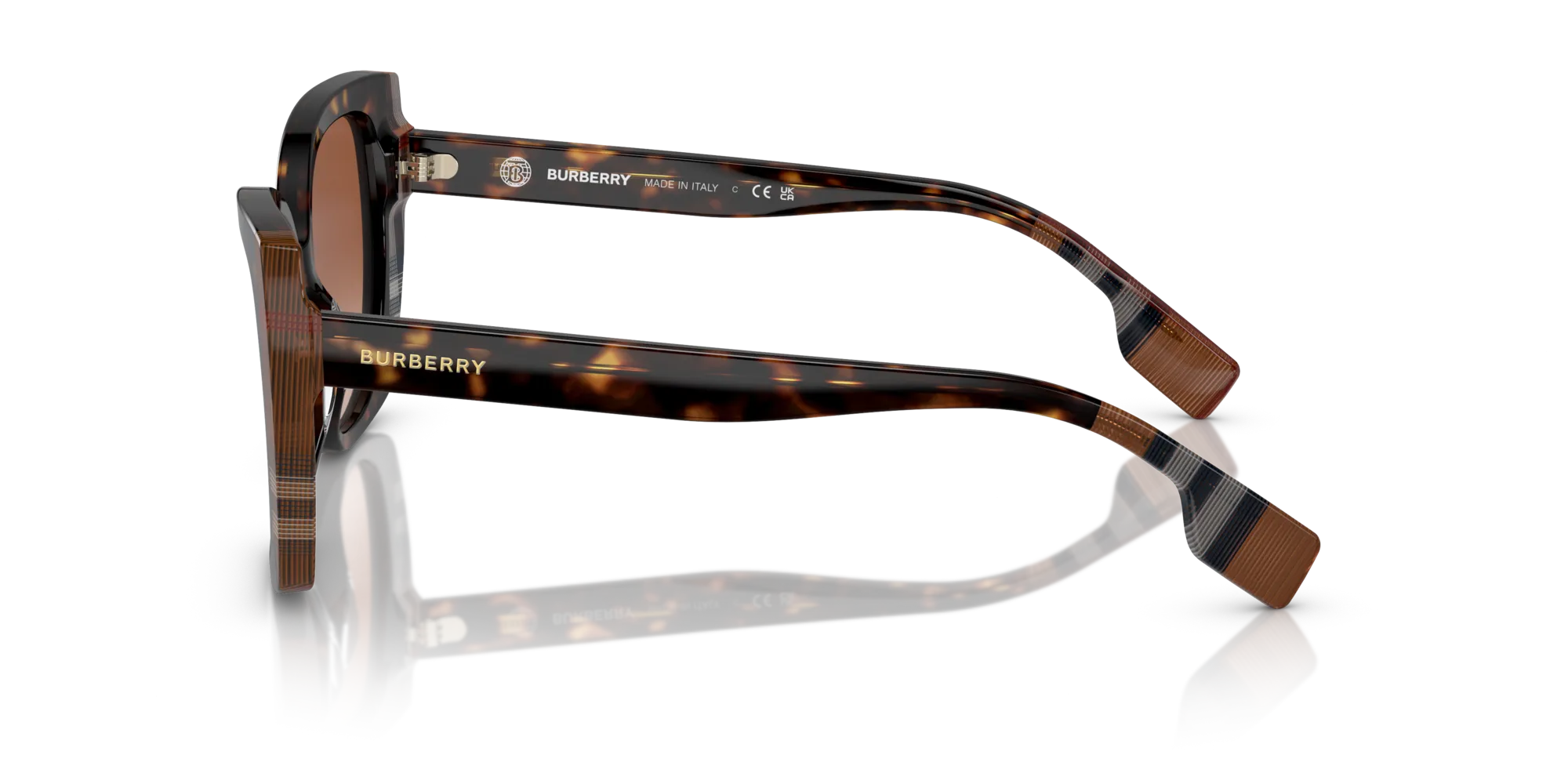 Burberry BE4393 MERYL 405313 Occhiali da sole Acetato Marrone Marrone Cat Eye Normale Sfumato - immagine 4