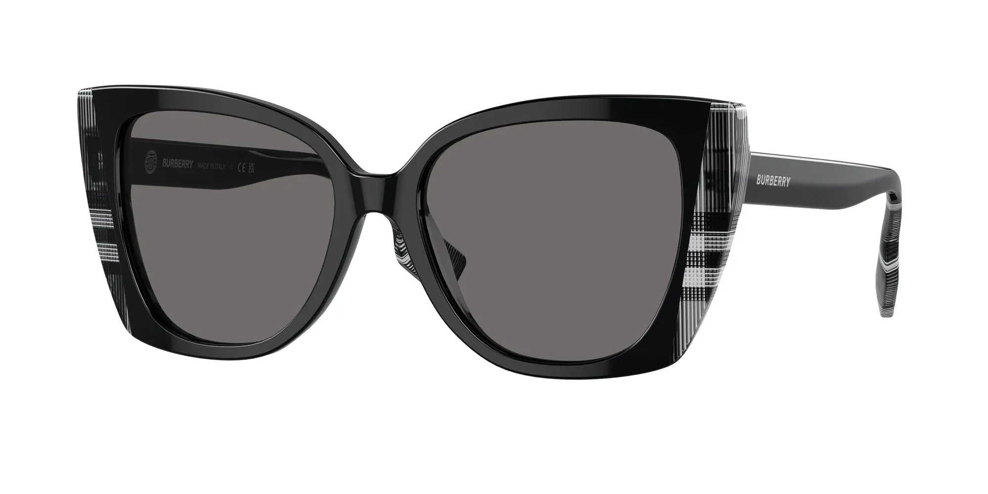 Burberry BE4393 MERYL 405181 Occhiali da sole Acetato Nero Grigio Cat Eye Polarizzata - immagine 1