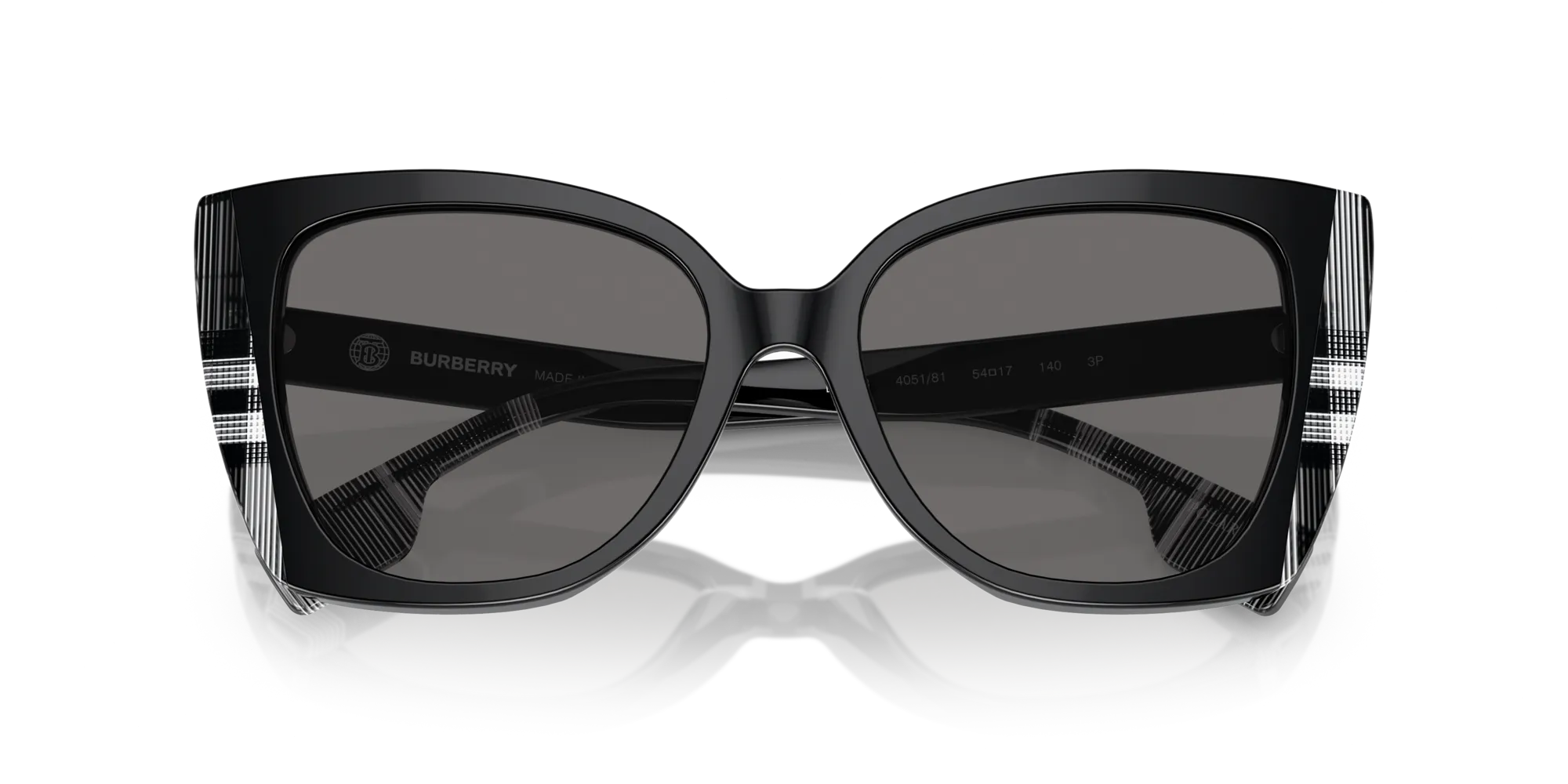 Burberry BE4393 MERYL 405181 Occhiali da sole Acetato Nero Grigio Cat Eye Polarizzata - immagine 2