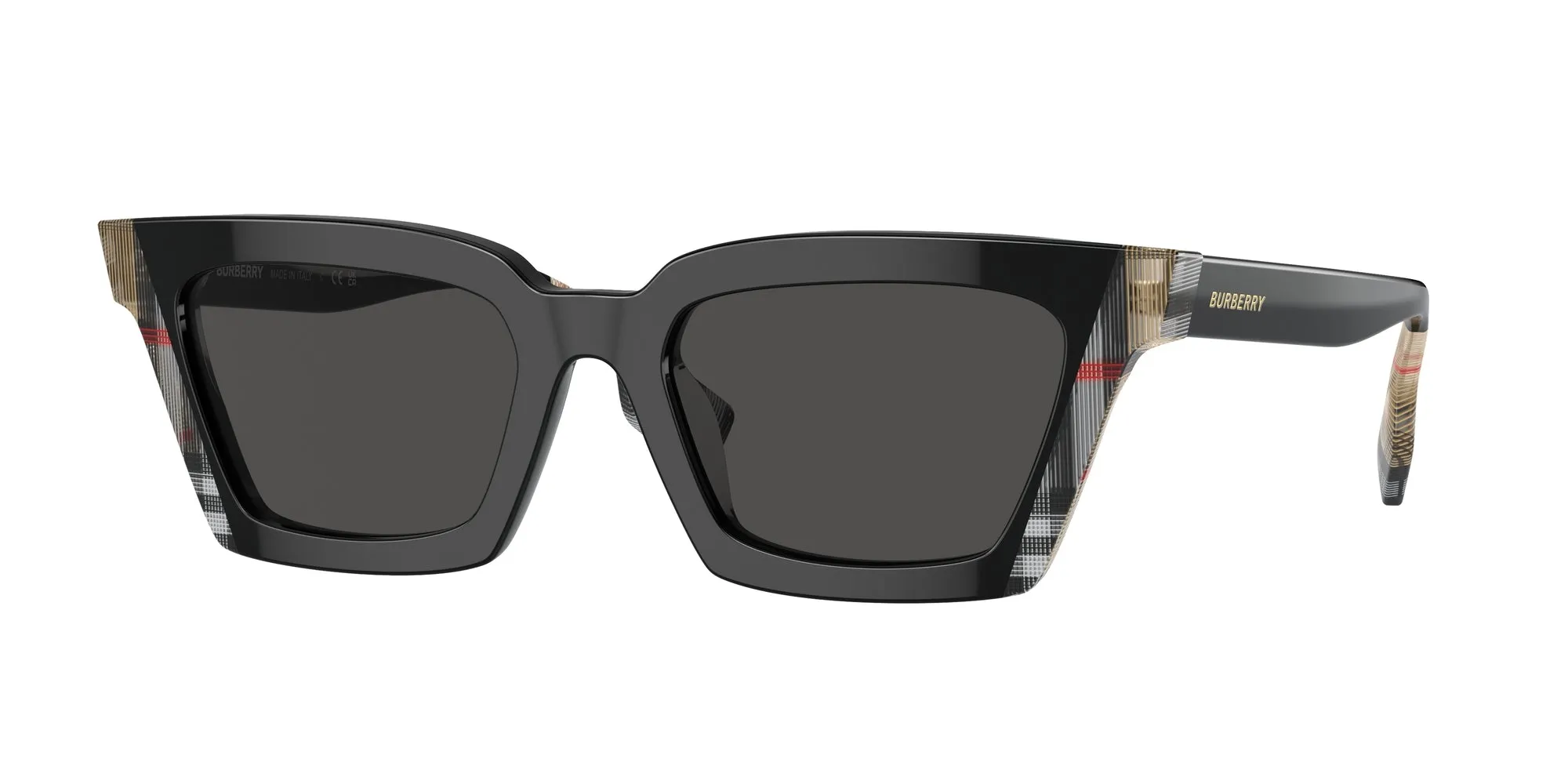 Burberry BE4392U BRIAR 405587 Occhiali da sole Acetato Nero Grigio Squadrata Normale - immagine 1
