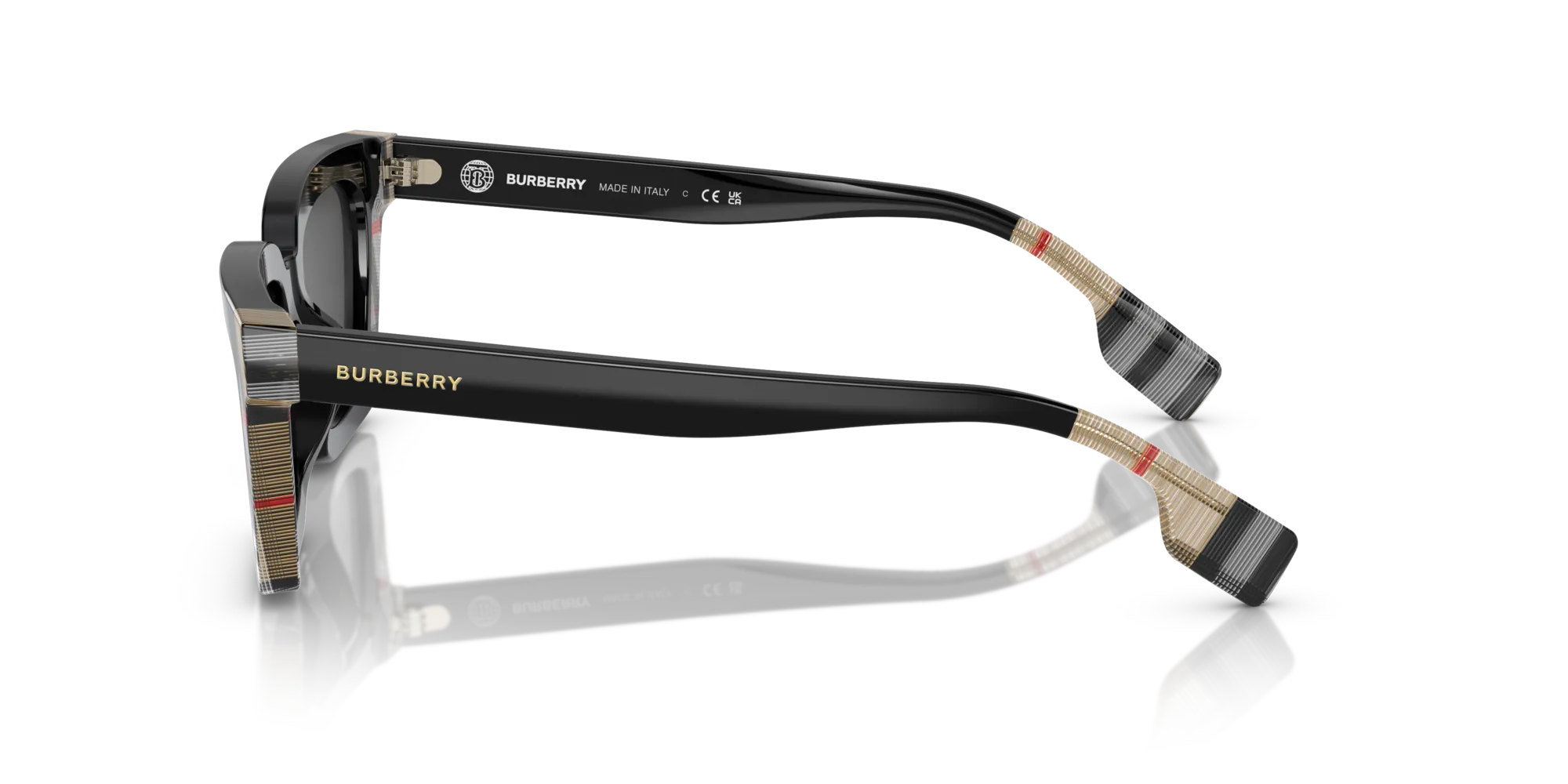 Burberry BE4392U BRIAR 405587 Occhiali da sole Acetato Nero Grigio Squadrata Normale - immagine 4