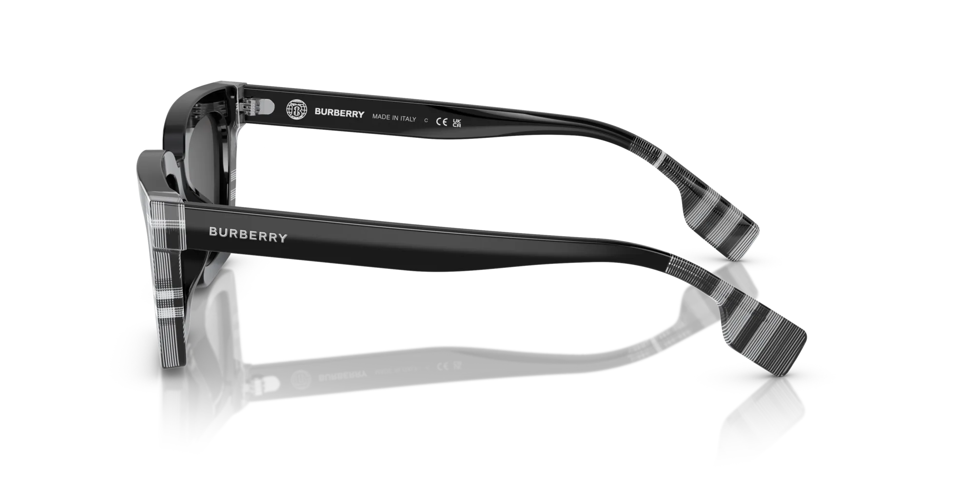 Burberry BE4392U BRIAR 405187 Occhiali da sole Acetato Nero Grigio Squadrata Normale - immagine 4