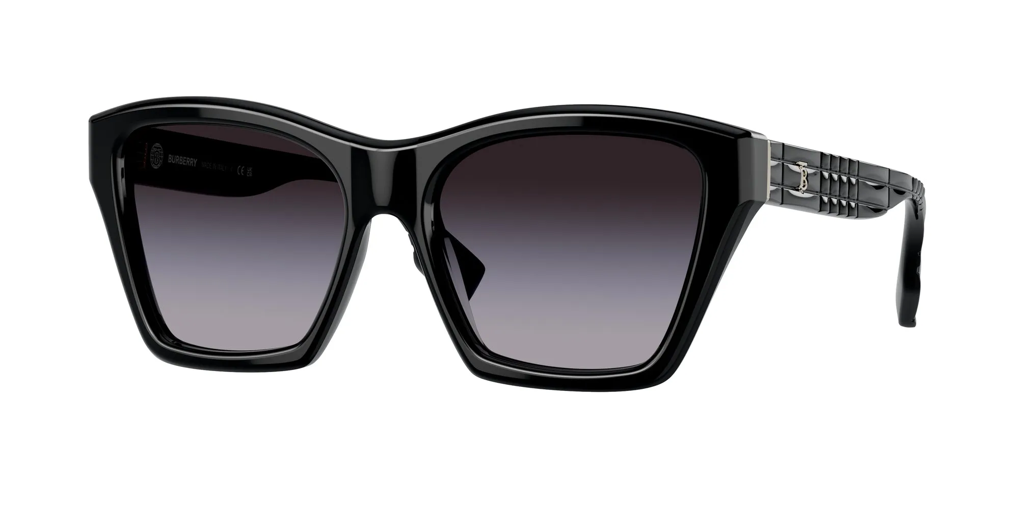 Burberry BE4391 ARDEN 30018G Occhiali da sole Acetato Nero Grigio Squadrata Normale Sfumato - immagine 1