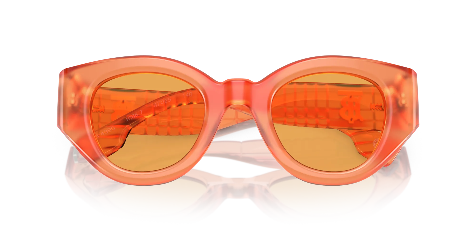 Burberry BE4390 MEADOW 4068/7 Occhiali da sole Acetato Arancione Arancione Pantos Normale - immagine 2