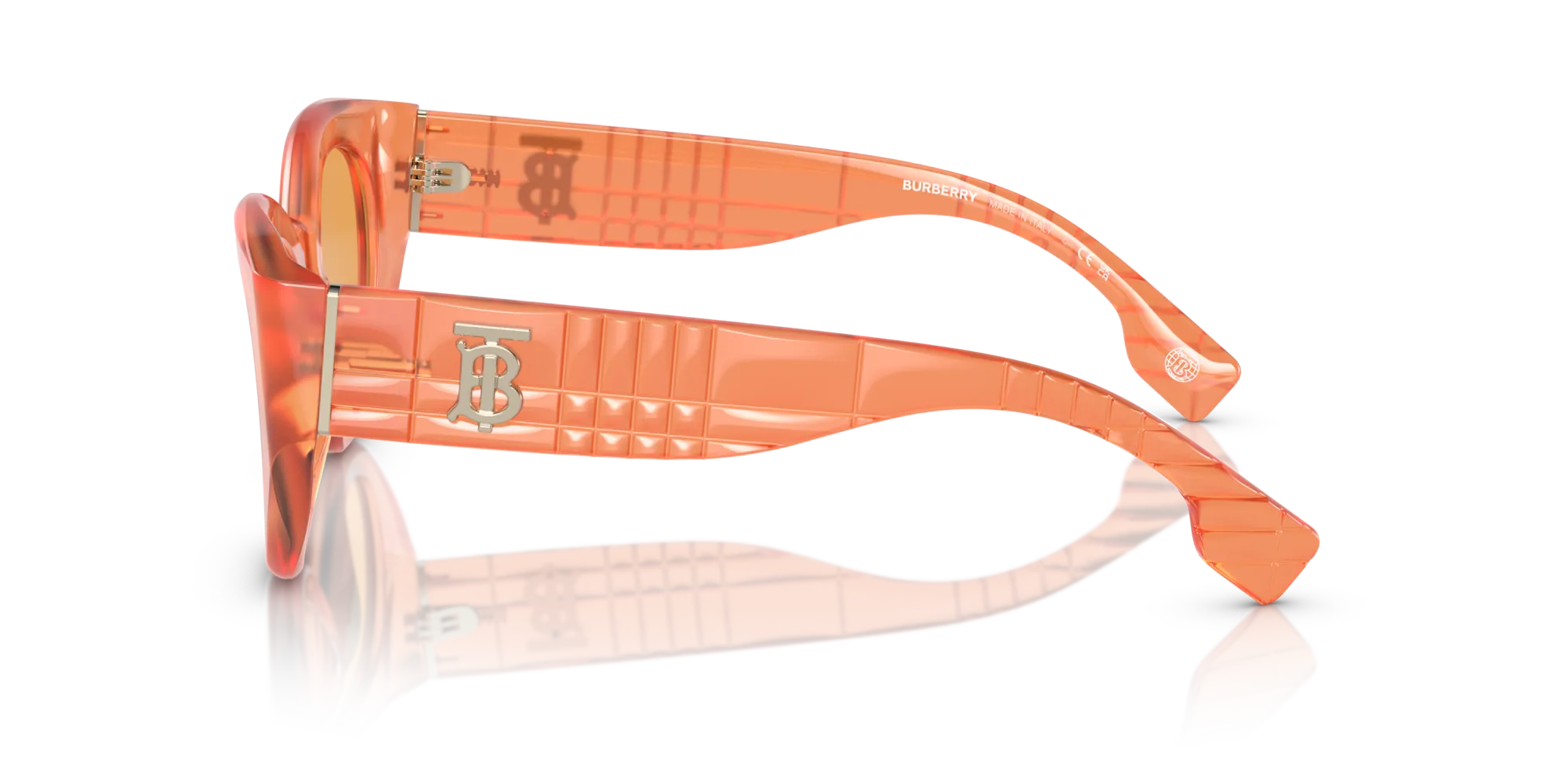 Burberry BE4390 MEADOW 4068/7 Occhiali da sole Acetato Arancione Arancione Pantos Normale - immagine 4