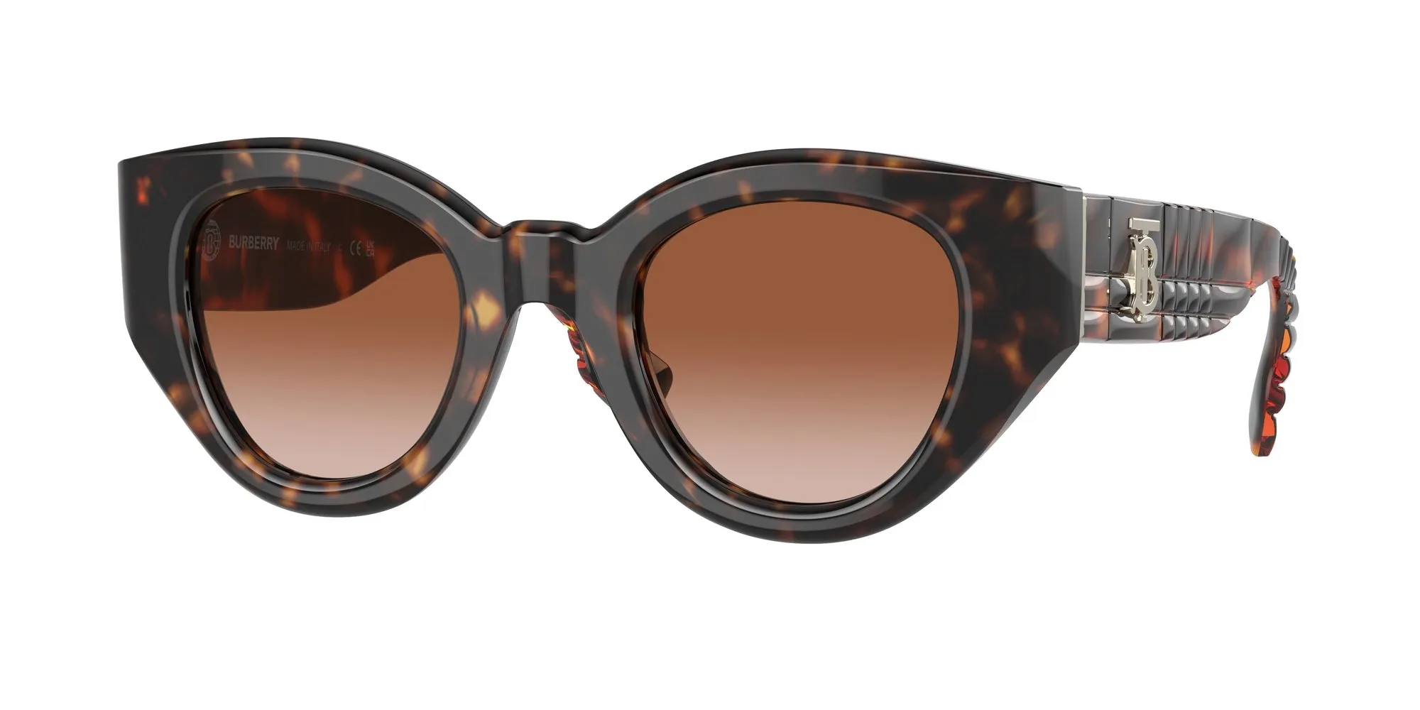 Burberry BE4390 MEADOW 300213 Occhiali da sole Acetato Marrone Marrone Pantos Normale Sfumato - immagine 1