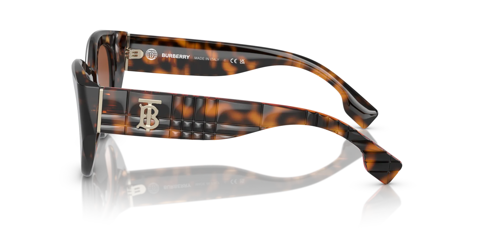 Burberry BE4390 MEADOW 300213 Occhiali da sole Acetato Marrone Marrone Pantos Normale Sfumato - immagine 4