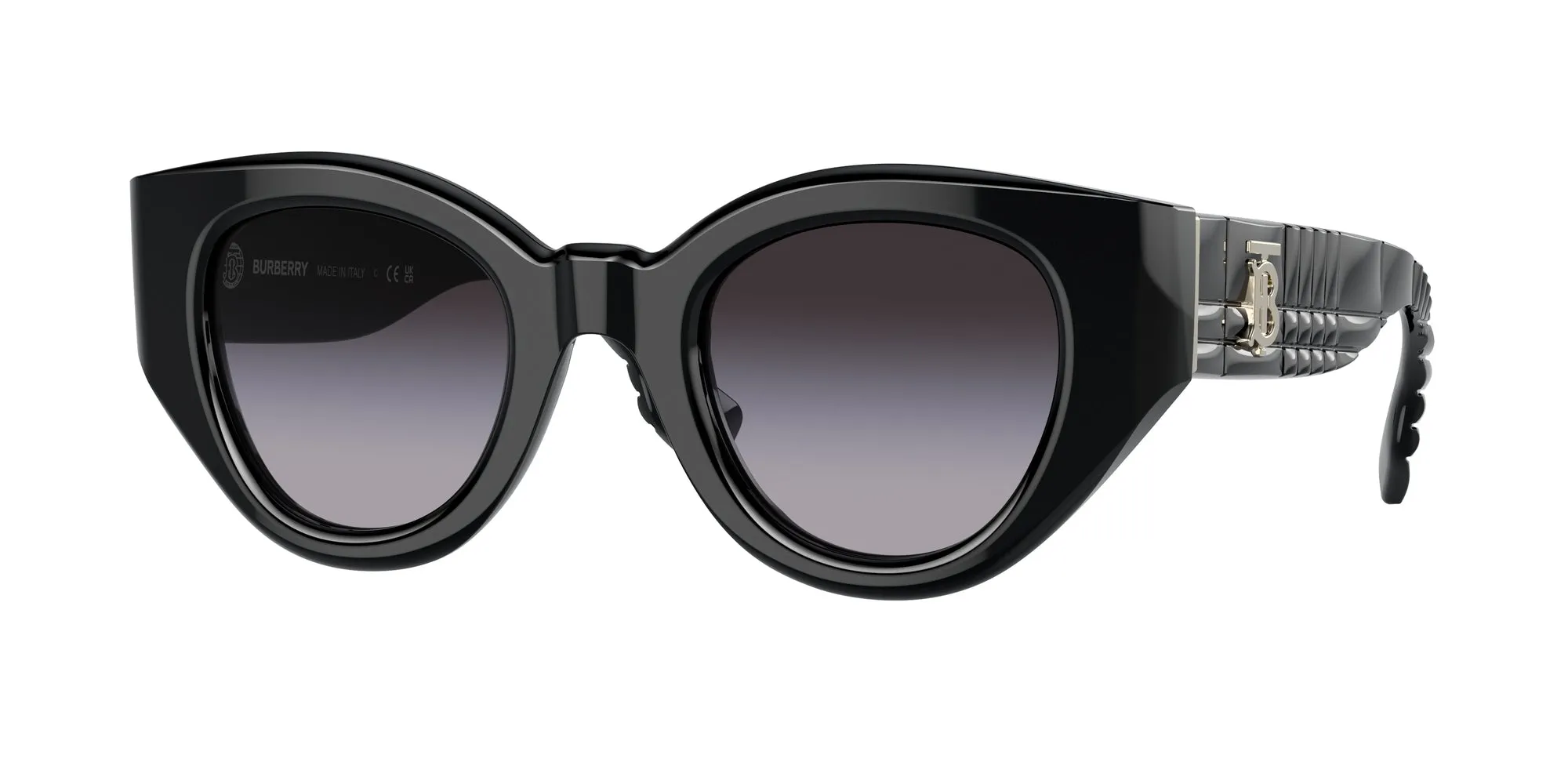 Burberry BE4390 MEADOW 30018G Occhiali da sole Acetato Nero Grigio Pantos Normale Sfumato - immagine 1
