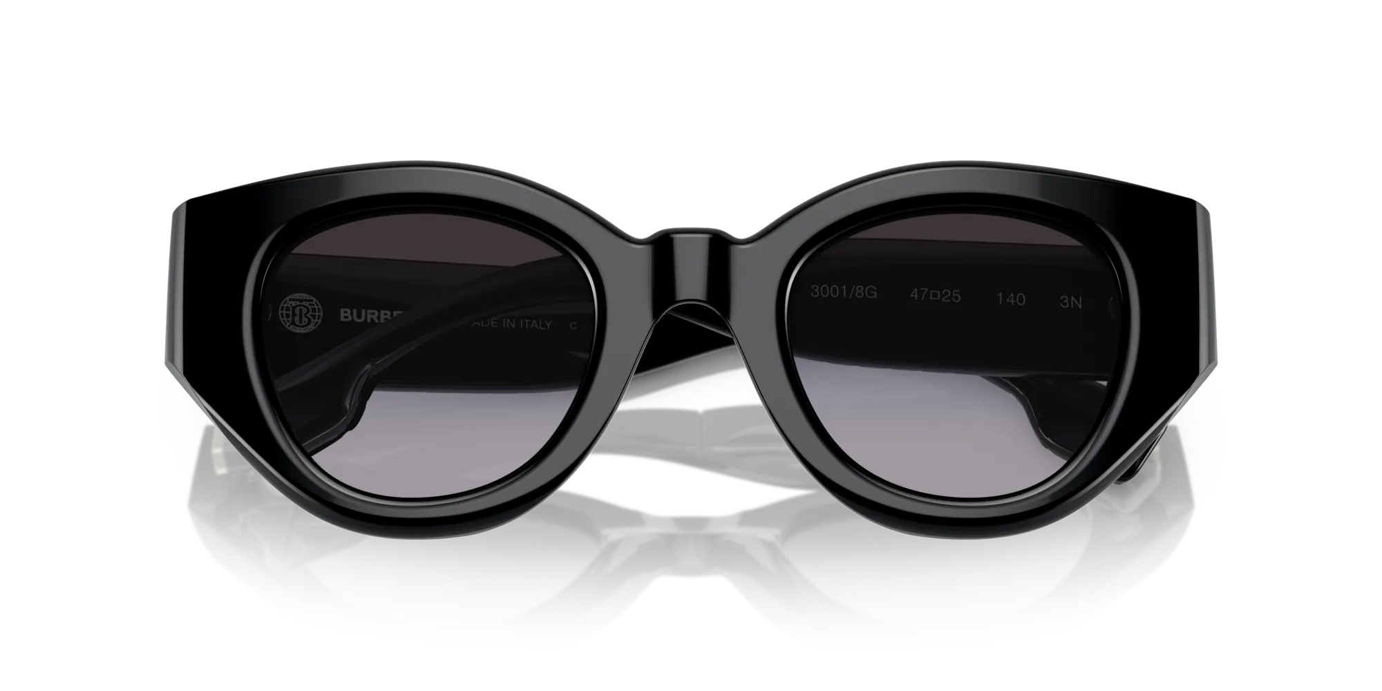 Burberry BE4390 MEADOW 30018G Occhiali da sole Acetato Nero Grigio Pantos Normale Sfumato - immagine 2