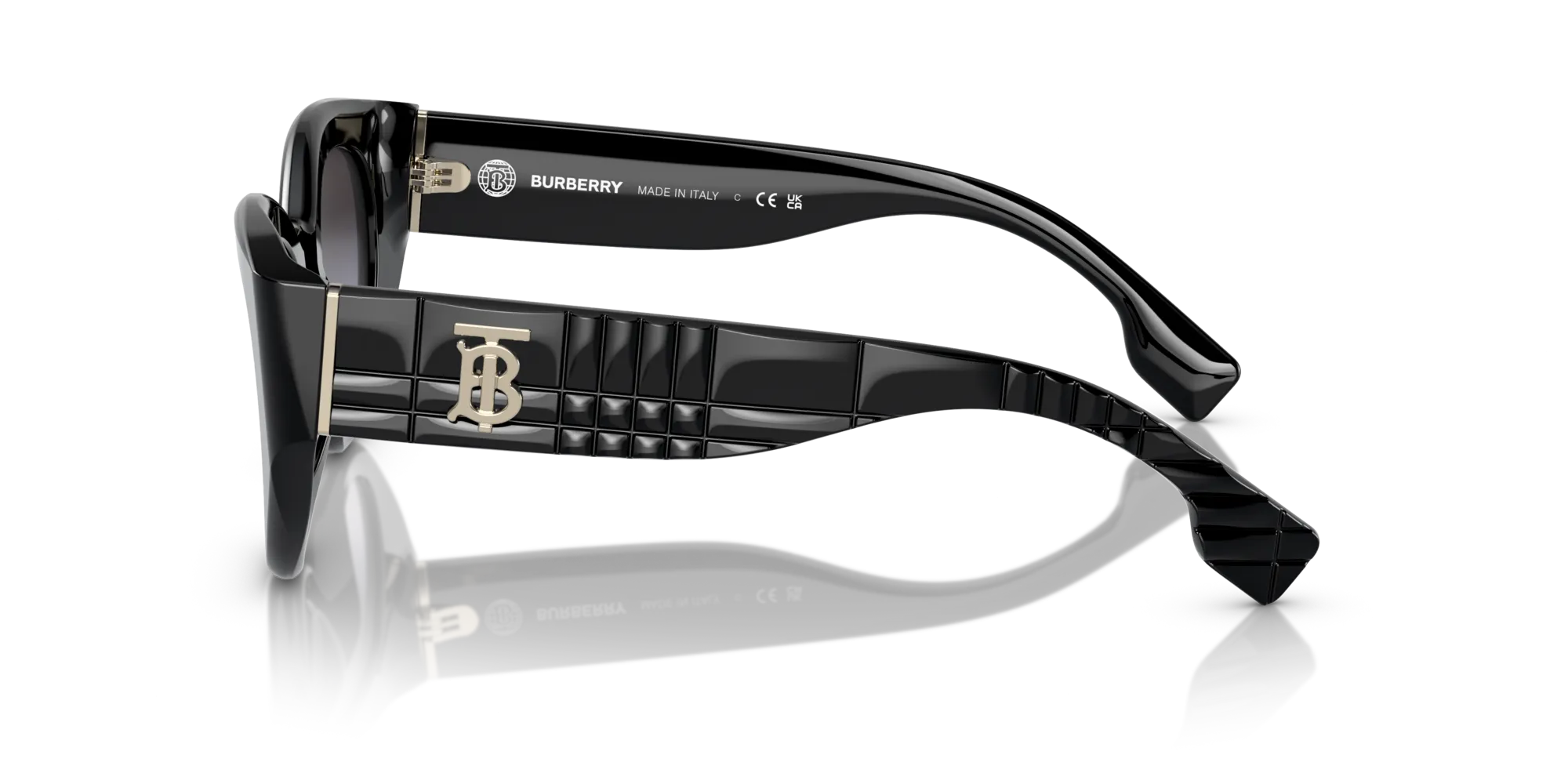 Burberry BE4390 MEADOW 30018G Occhiali da sole Acetato Nero Grigio Pantos Normale Sfumato - immagine 4