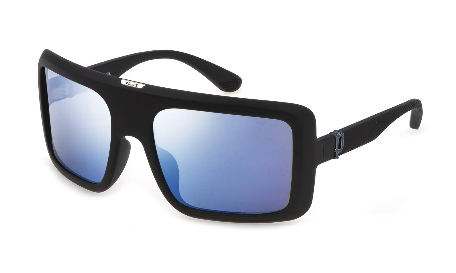 Police SPLF62 BEYOND 1 U28B Occhiali da sole Iniettato Nero Blu Squadrata Specchiate - immagine 1