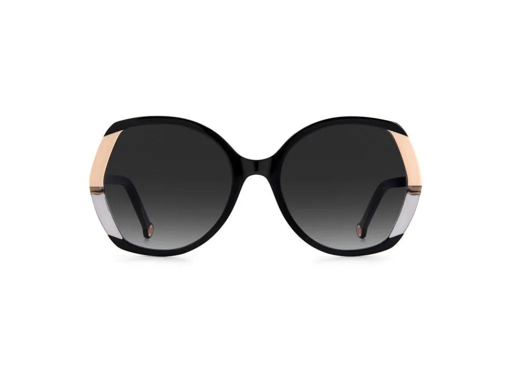 Carolina Herrera CH 0051/S KDX/9O Occhiali da sole Plastica Nero/Nude Grigio Geometrica Sfumato - immagine 3