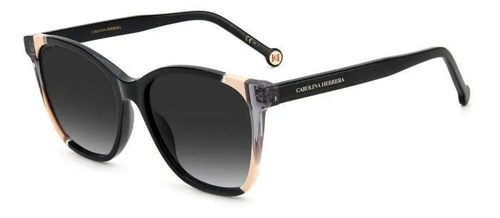 Carolina Herrera CH 0061/S KDX/9O Occhiali da sole Plastica Nero/Nude Grigio Rotonda Sfumato - immagine 1