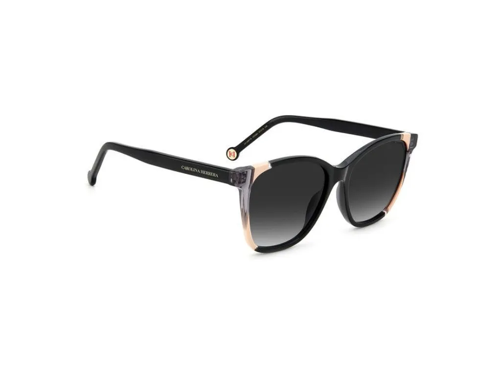 Carolina Herrera CH 0061/S KDX/9O Occhiali da sole Plastica Nero/Nude Grigio Rotonda Sfumato - immagine 2