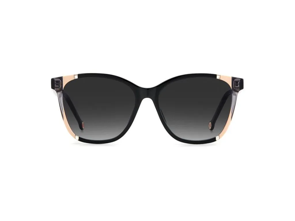 Carolina Herrera CH 0061/S KDX/9O Occhiali da sole Plastica Nero/Nude Grigio Rotonda Sfumato - immagine 3
