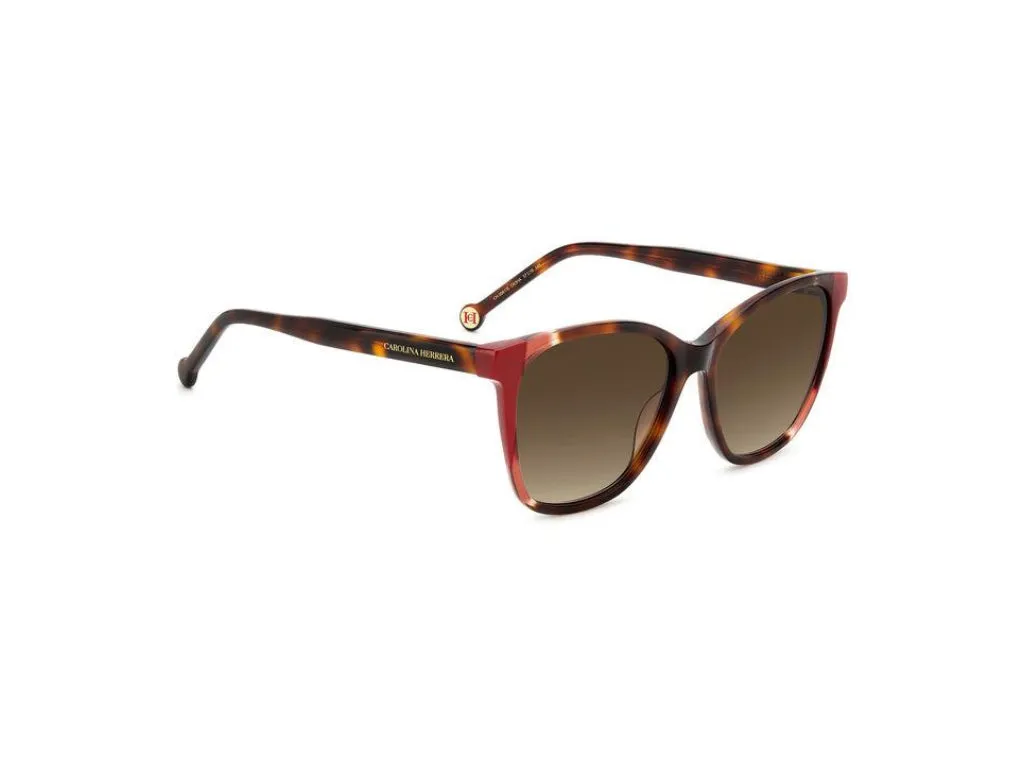 Carolina Herrera CH 0061/S C19/3X Occhiali da sole Plastica Nude/Borgogna Rosso Rotonda Sfumato - immagine 2