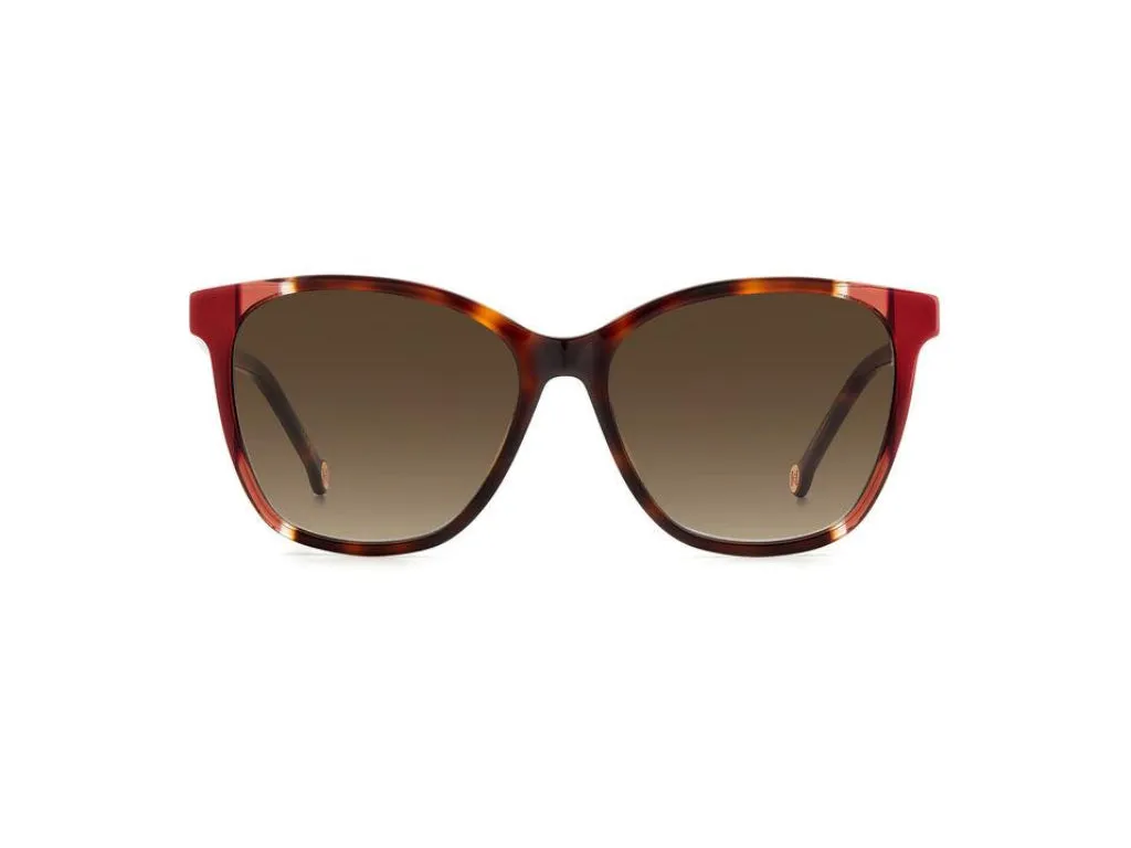 Carolina Herrera CH 0061/S C19/3X Occhiali da sole Plastica Nude/Borgogna Rosso Rotonda Sfumato - immagine 3