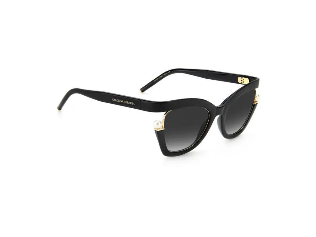 Carolina Herrera CH 0002/S 807/9O Occhiali da sole Plastica Nero Grigio Farfalla Sfumato - immagine 2