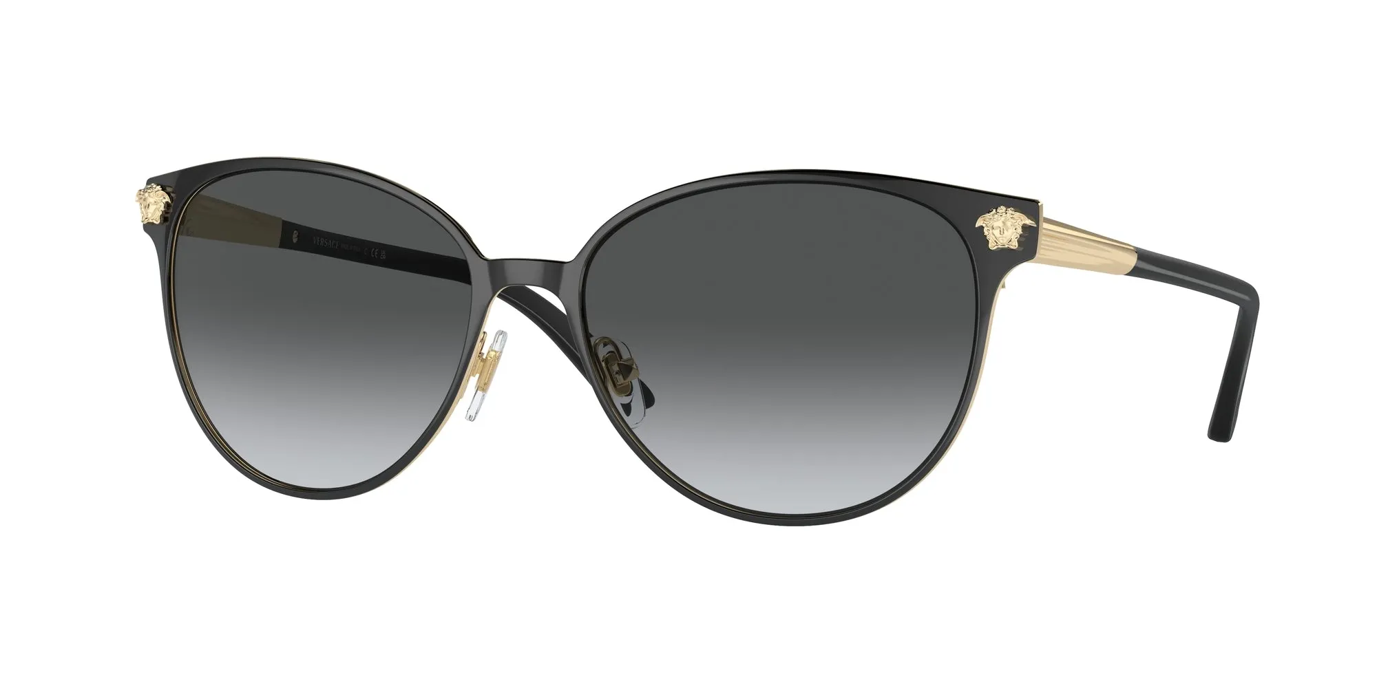 Versace VE2168 1377T3 Occhiali da sole Metallo Nero Grigio Pantos Polarizzata Sfumato - immagine 1