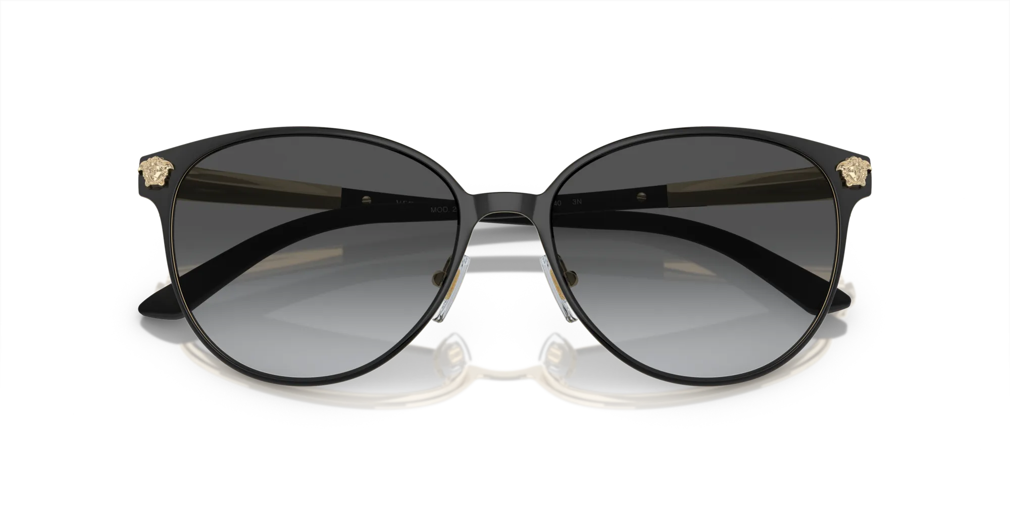 Versace VE2168 1377T3 Occhiali da sole Metallo Nero Grigio Pantos Polarizzata Sfumato - immagine 2