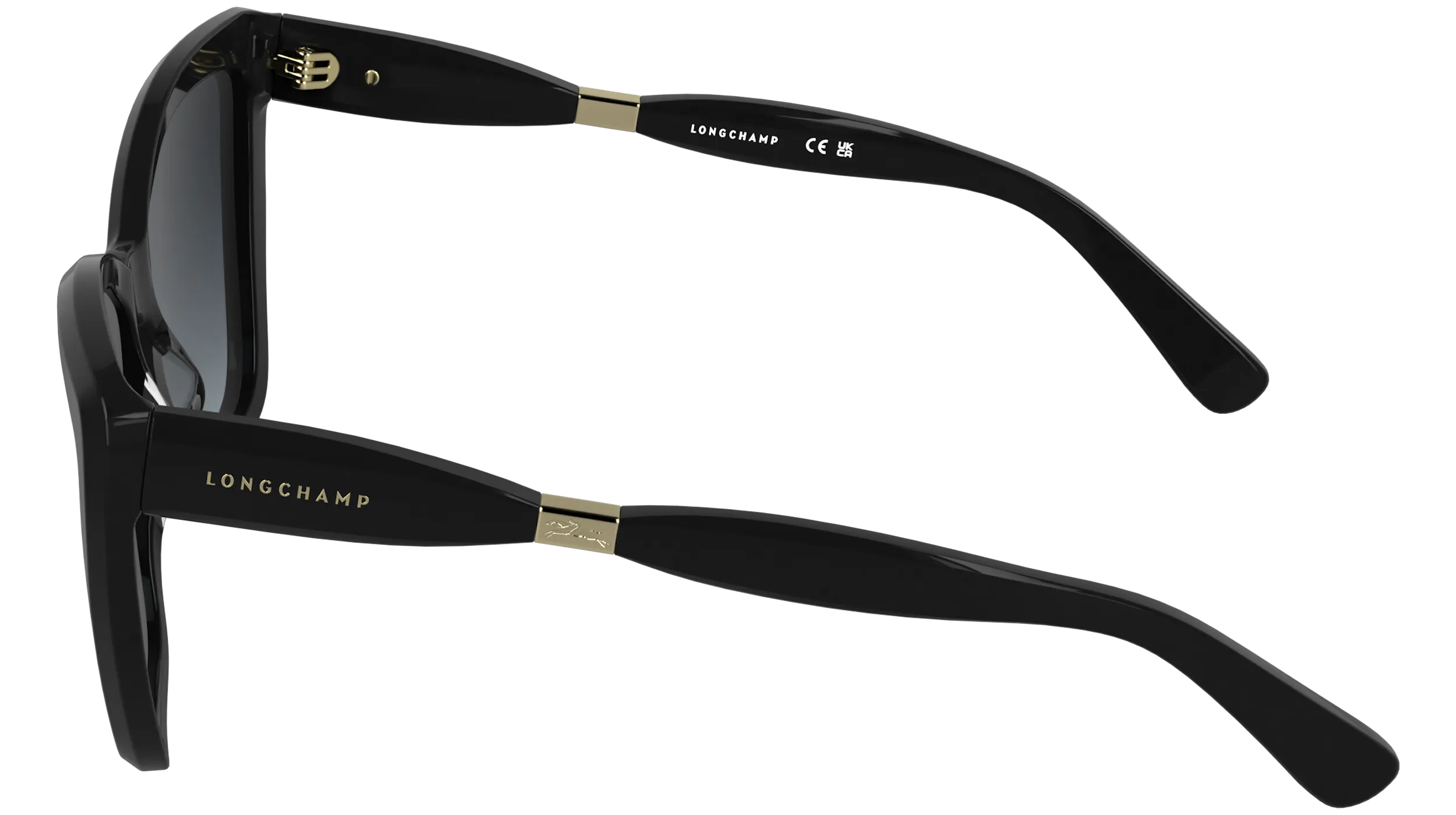 LONGCHAMP LO803S 001 Occhiali da sole Acetato Nero Grigio Farfalla Normale - immagine 3