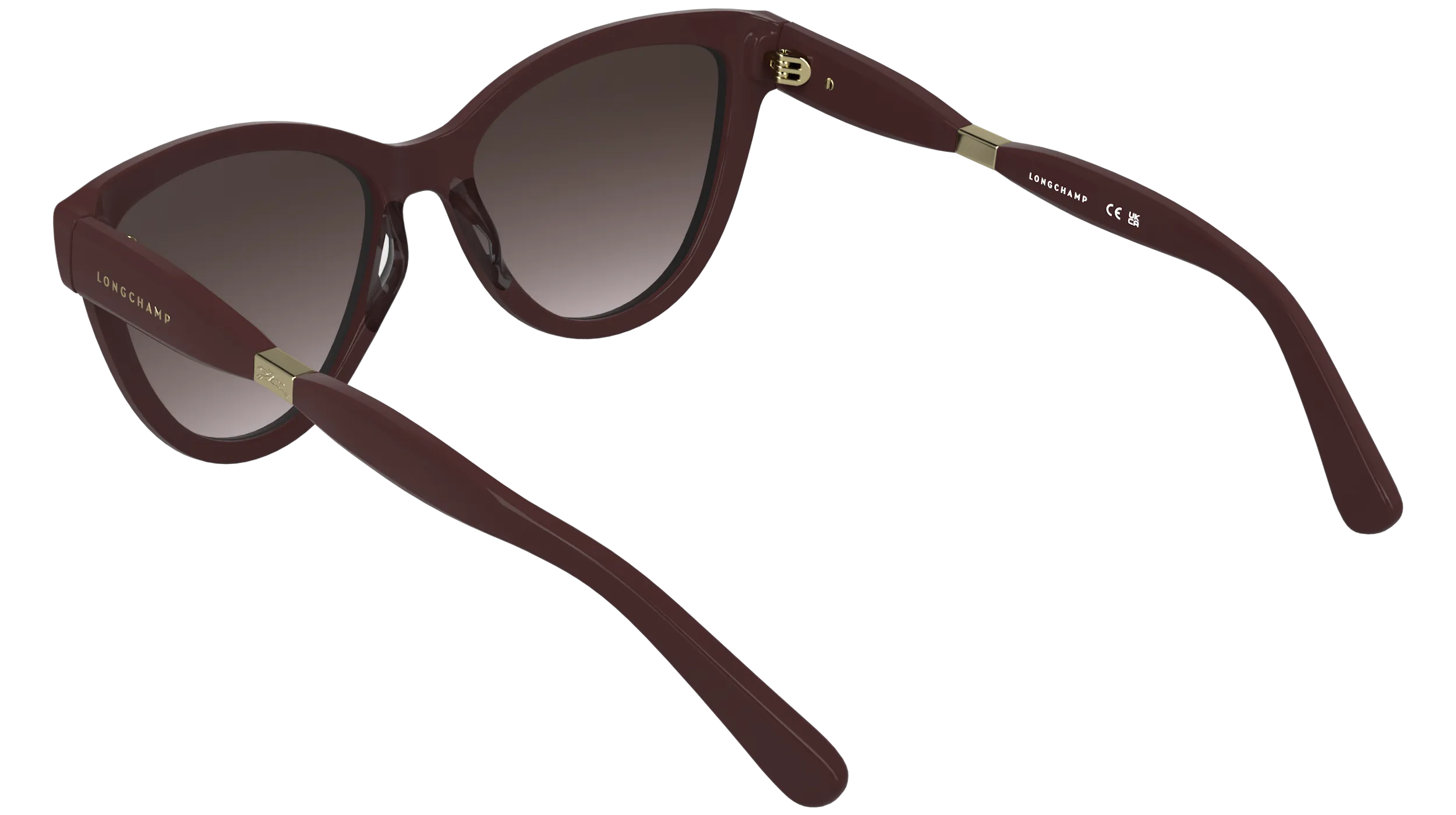 LONGCHAMP LO804S 601 Occhiali da sole Acetato Bordeaux Cat Eye Normale - immagine 4