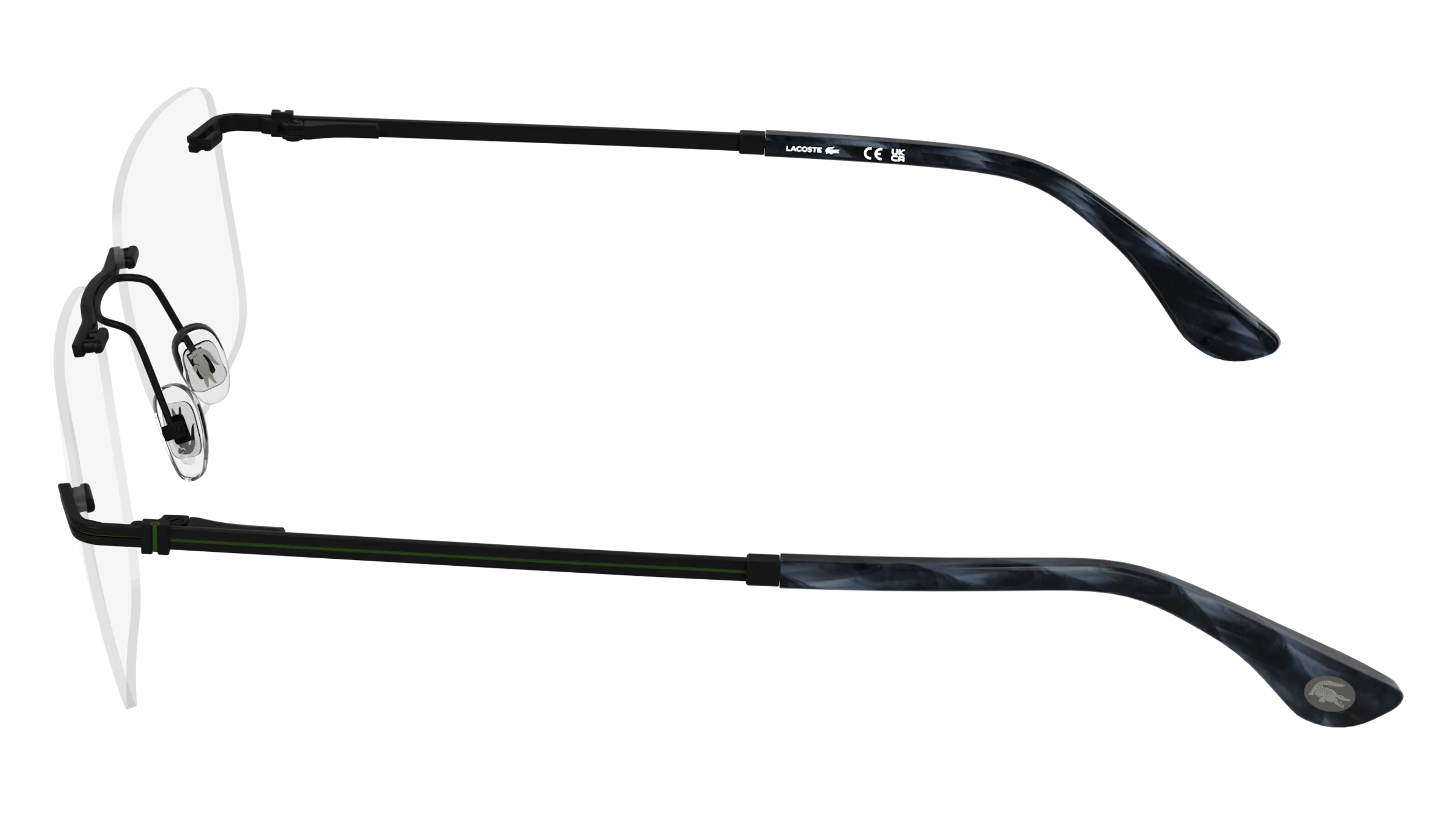 Lacoste L2324 002 Montature da vista Metallo Nero Squadrata Normale - immagine 3